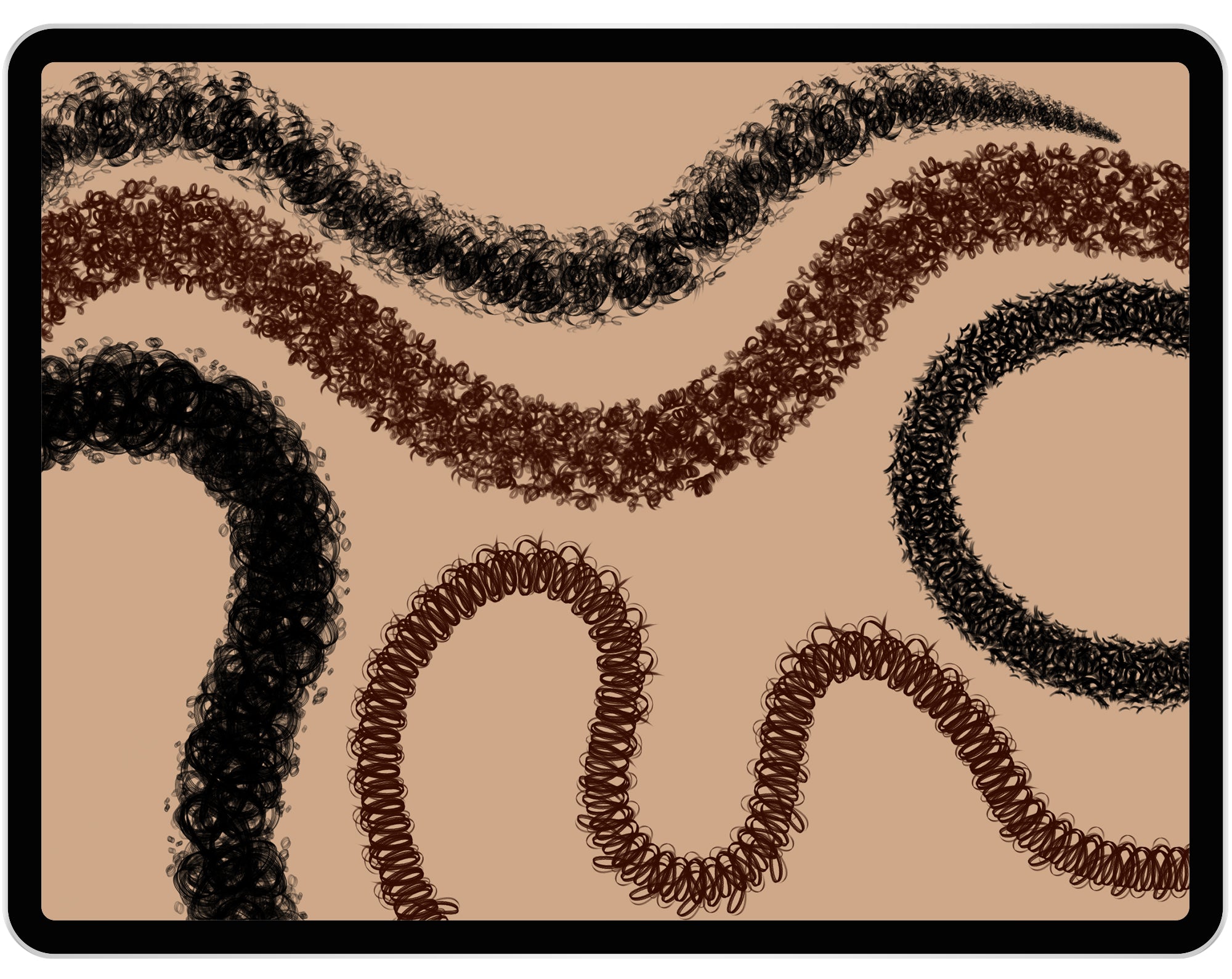 20 Curly Hair Brushes for Procreate