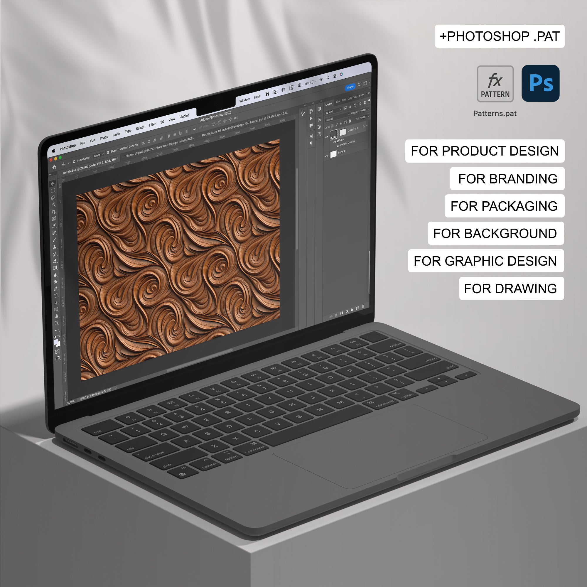 84 Carved Wood Seamless Pattern