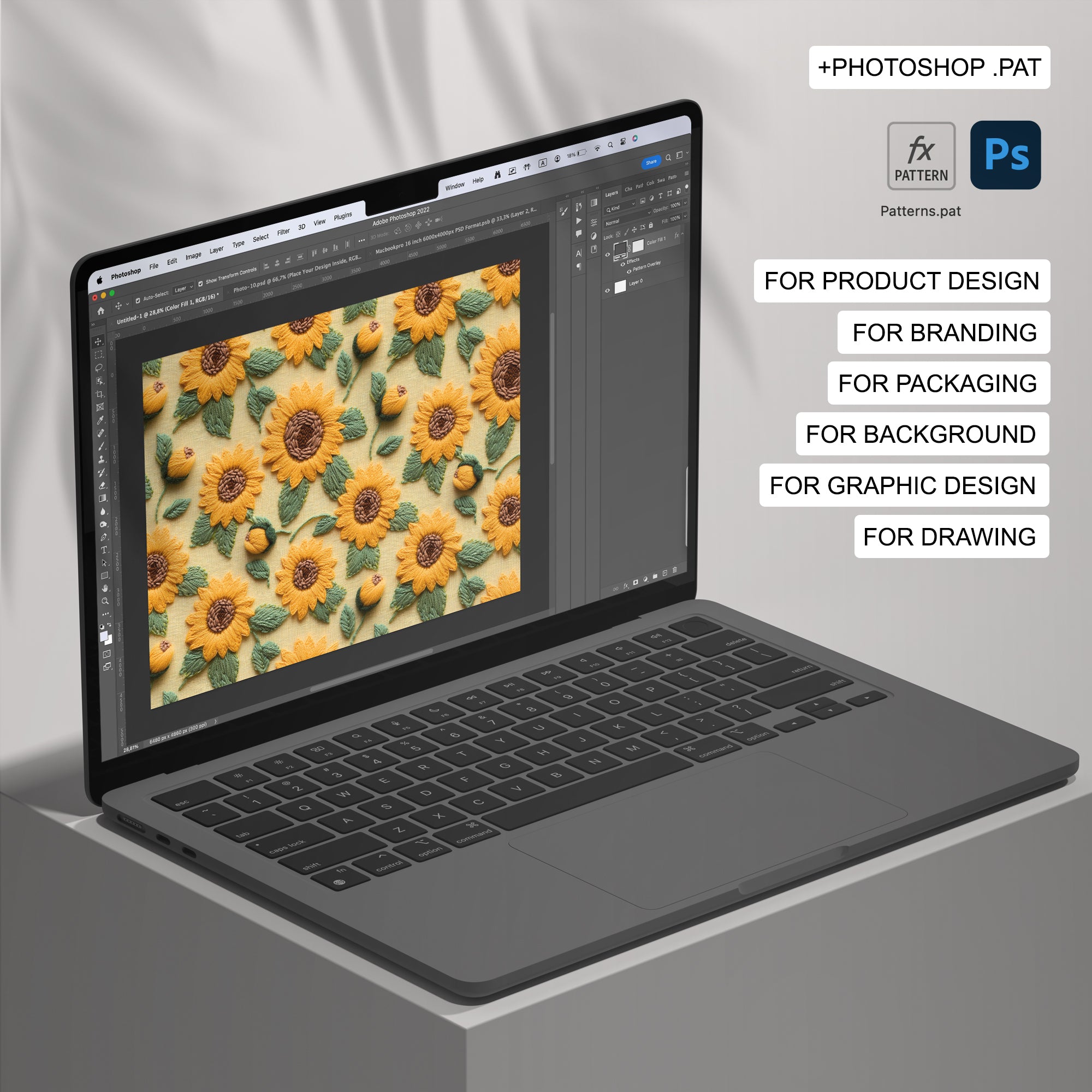 31 Sunflowers Embroidery Seamless Pattern