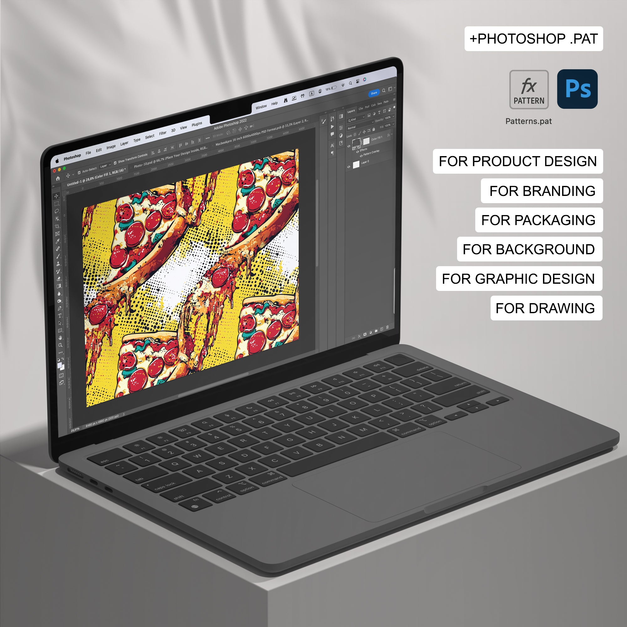 25 Pop-Art Food & Drinks Seamless Pattern