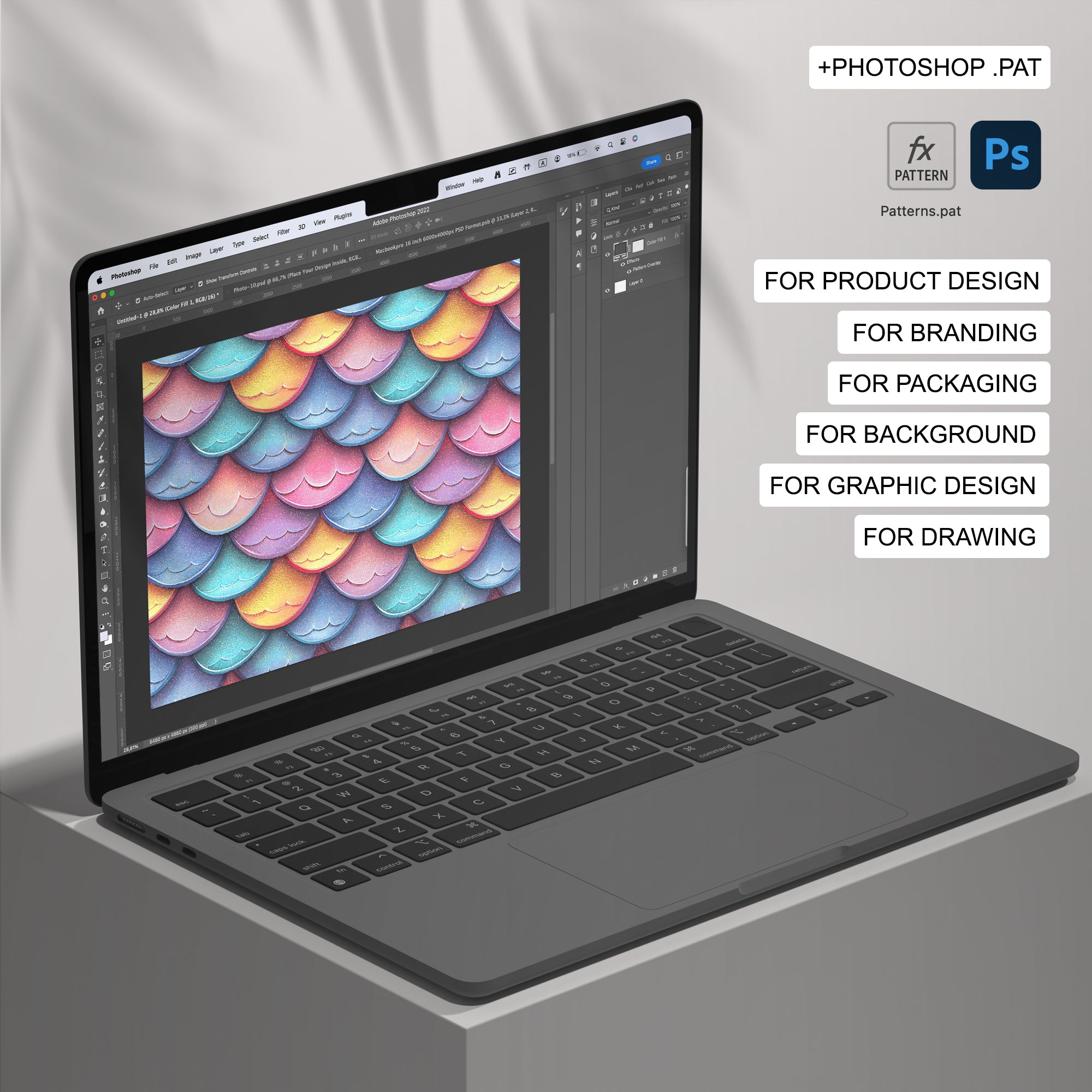 25 Glitter Mermaid Scale Seamless Pattern