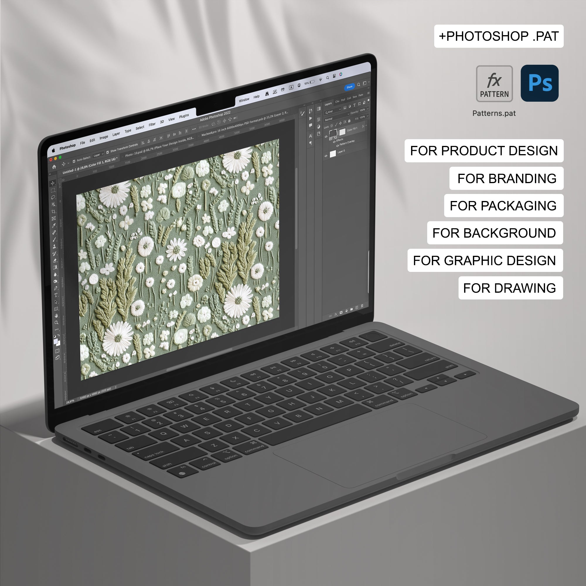 31 Sage Boho Embroidery Seamless Pattern