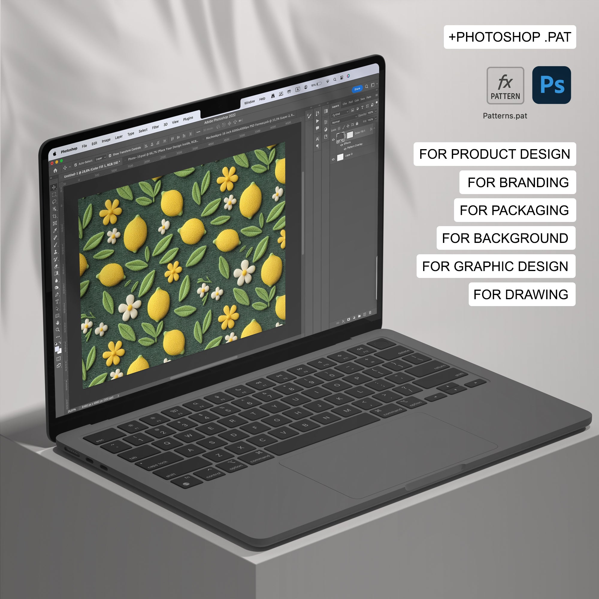 35 Citrus Embroidery Seamless Pattern