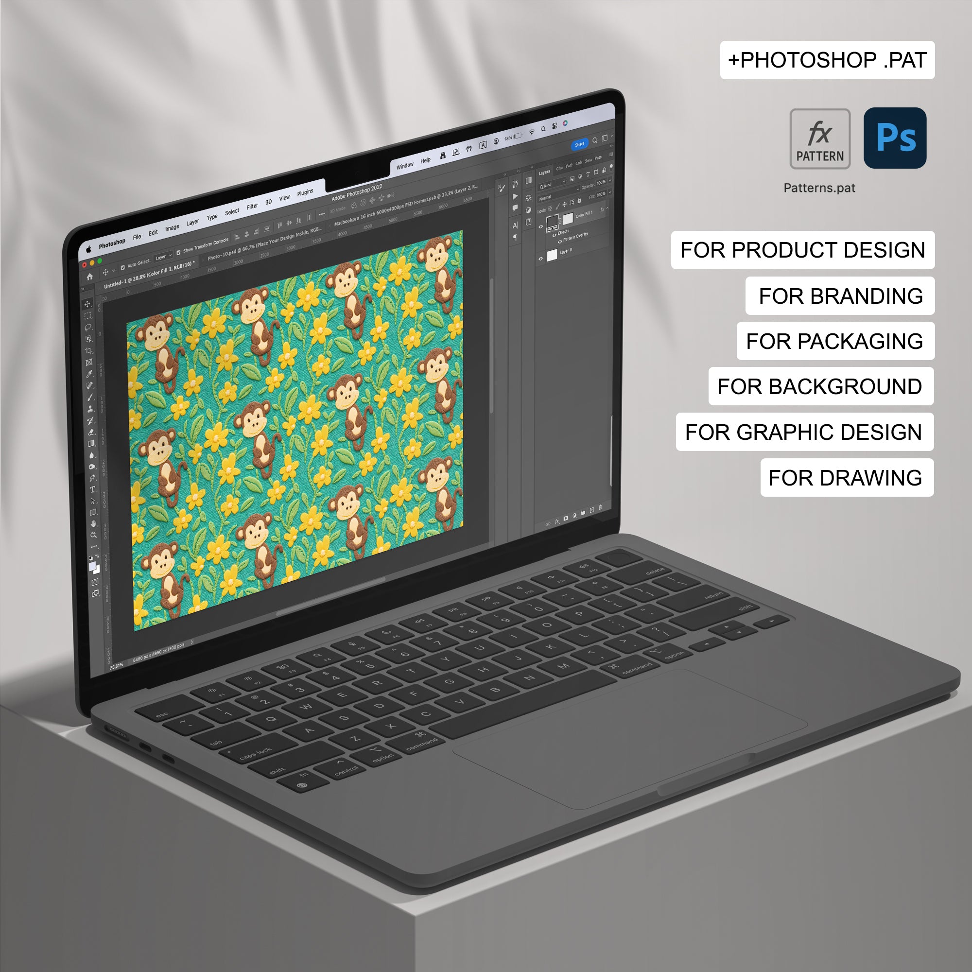 25 Safari Animals Embroidery Seamless Pattern