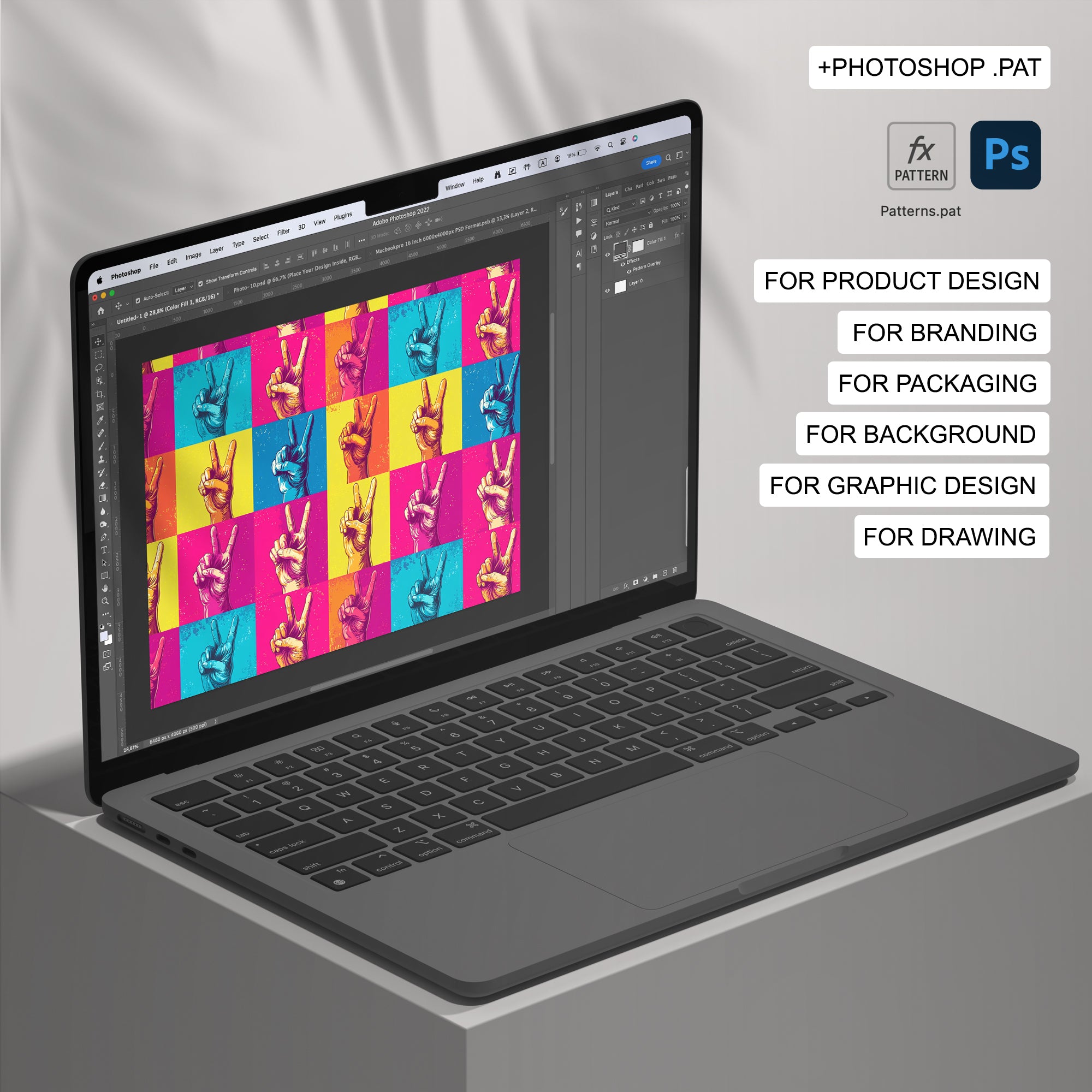 20 Pop-Art Hand Gestures Seamless Pattern