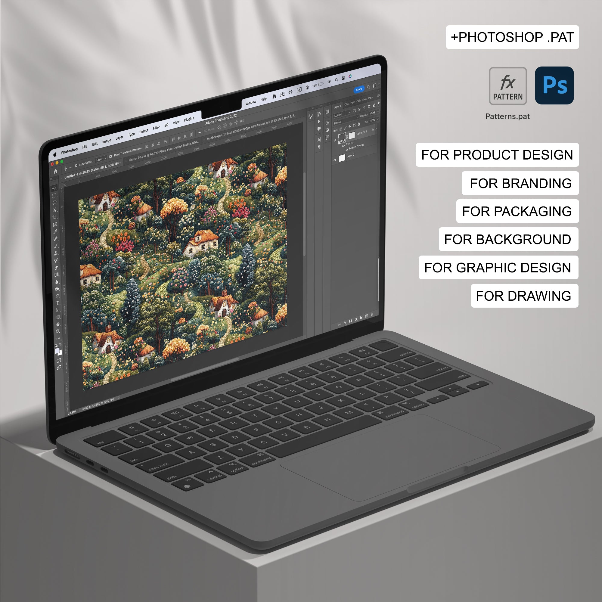 30 Fantasy Landscapes Embroidery Seamless Pattern