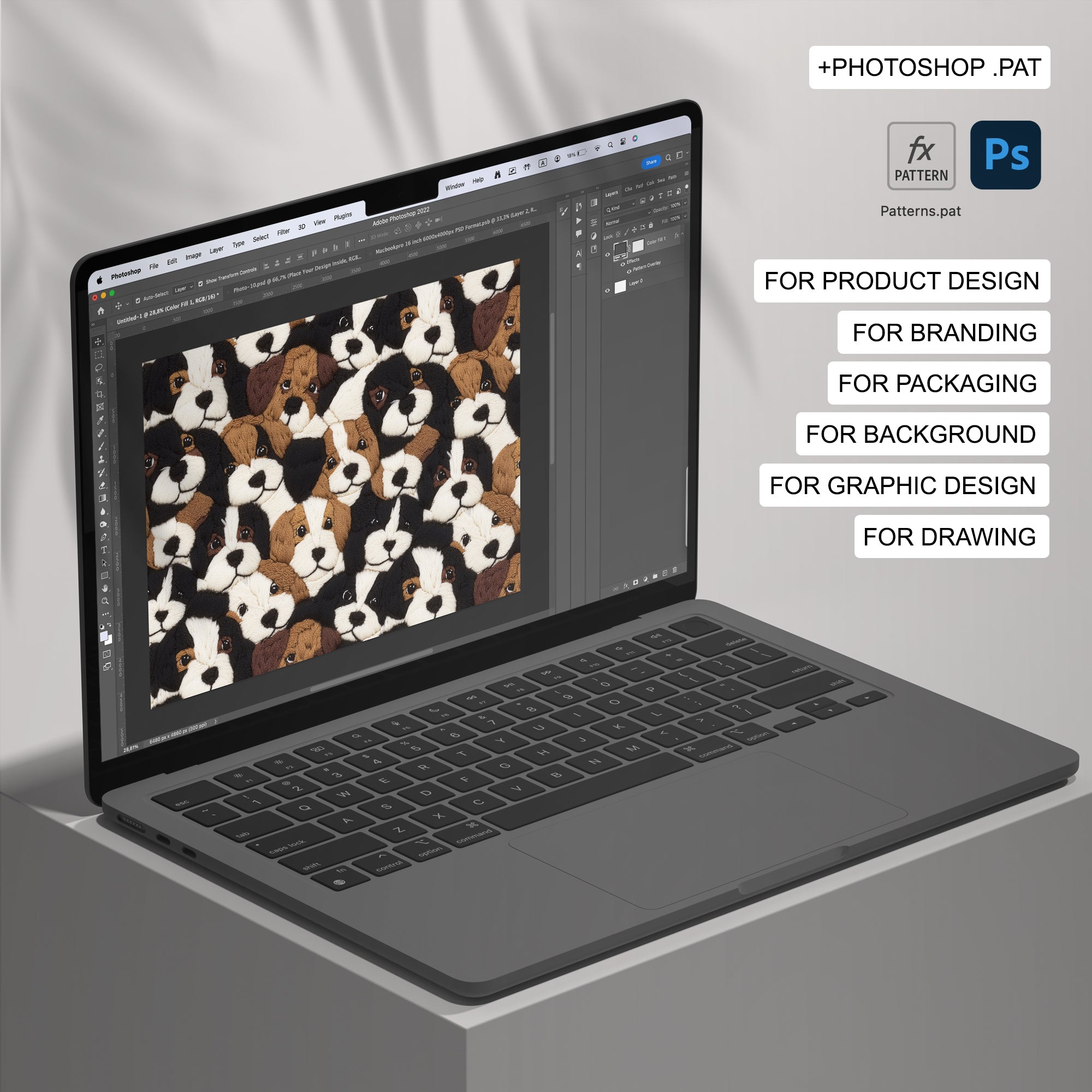 28 Puppies Embroidery Seamless Pattern