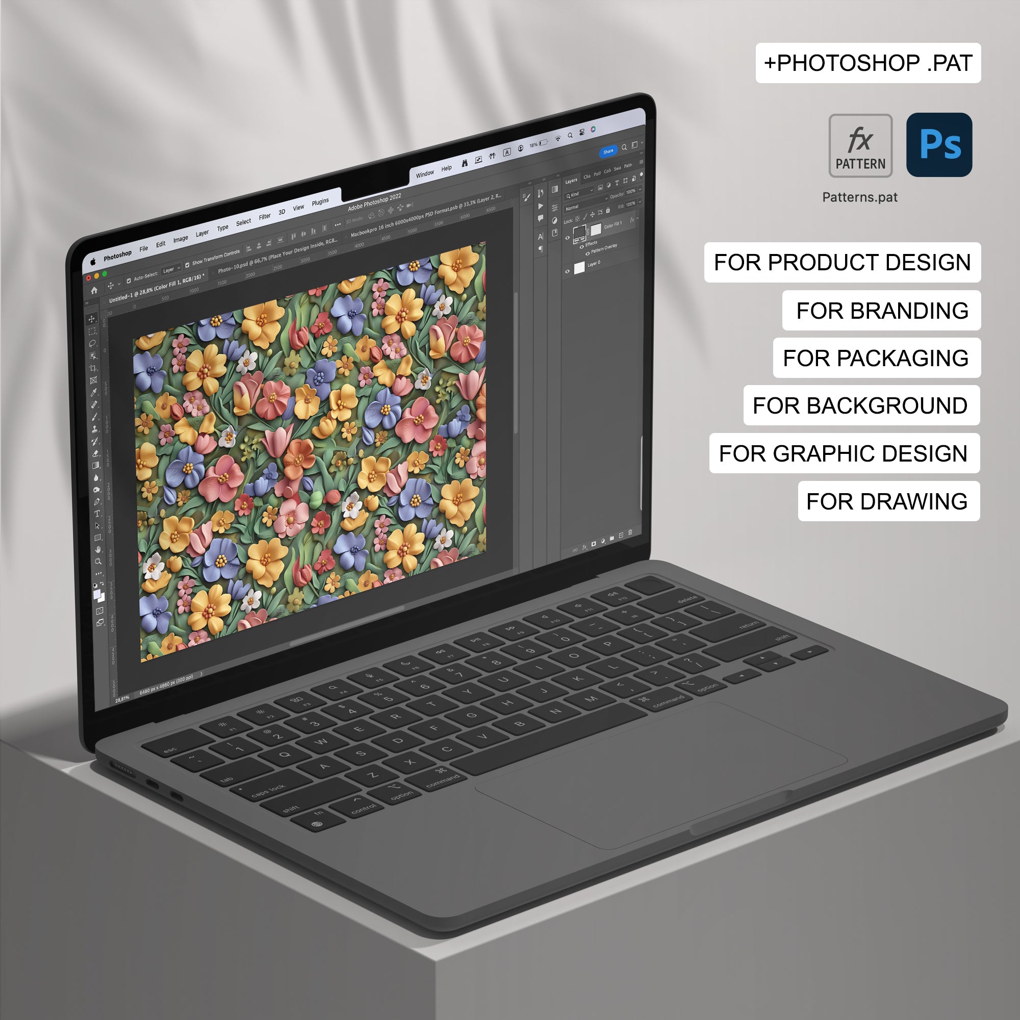 30 Plasticine Flowers Seamless Pattern