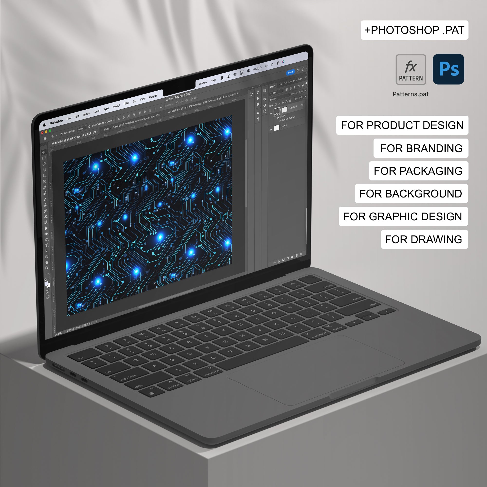 126 Circuit Seamless Pattern