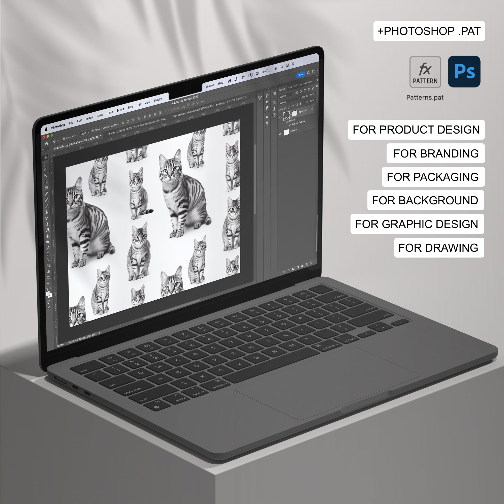 120 Cats Seamless Pattern