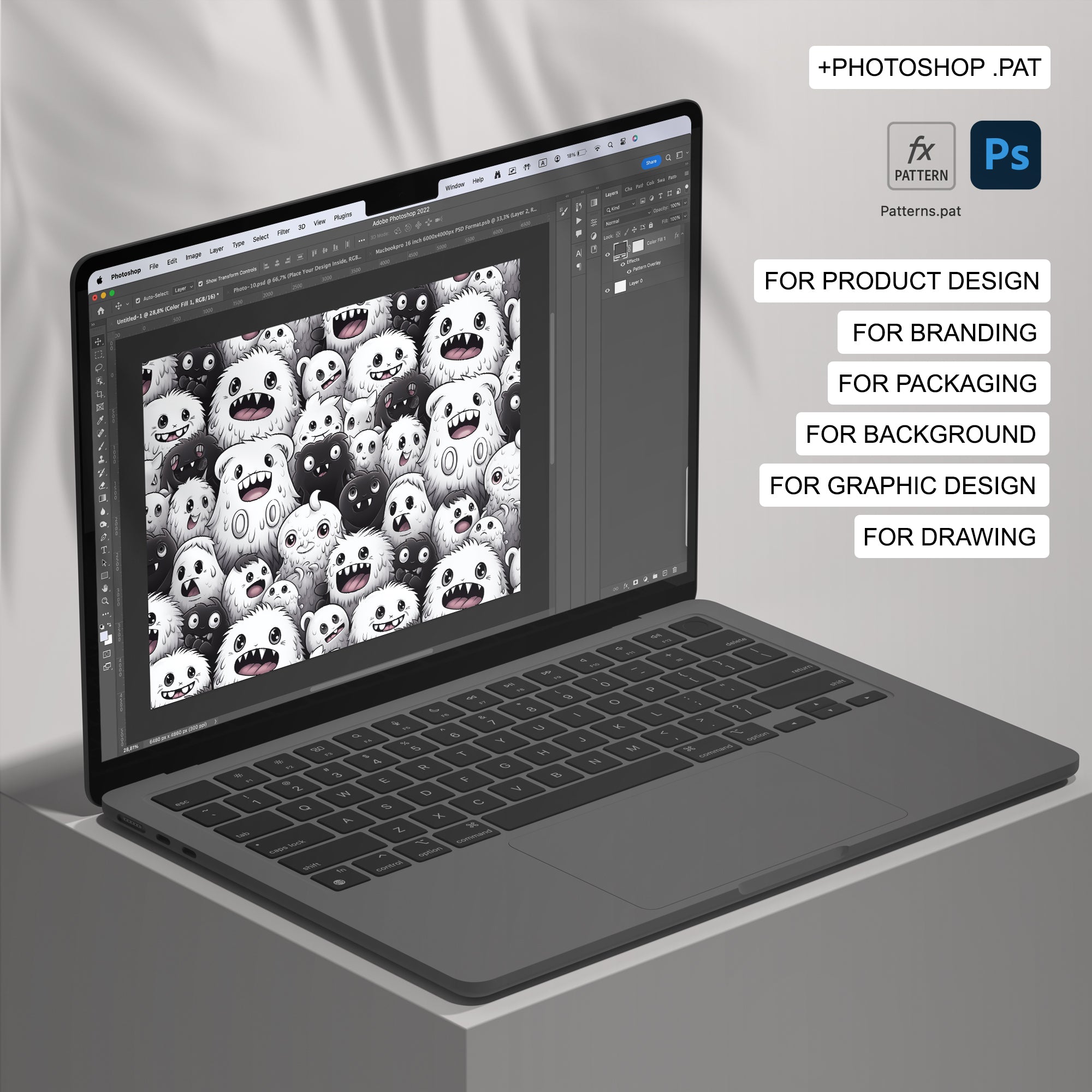 101 Monsters Seamless Pattern