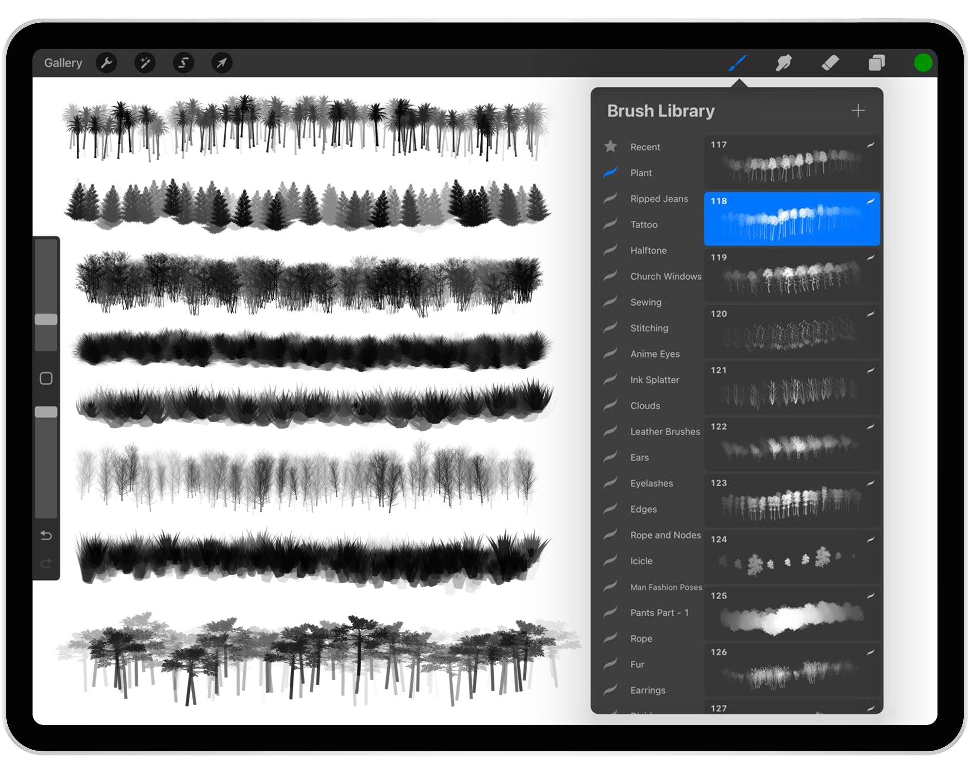 120 Procreate Forest Brushes