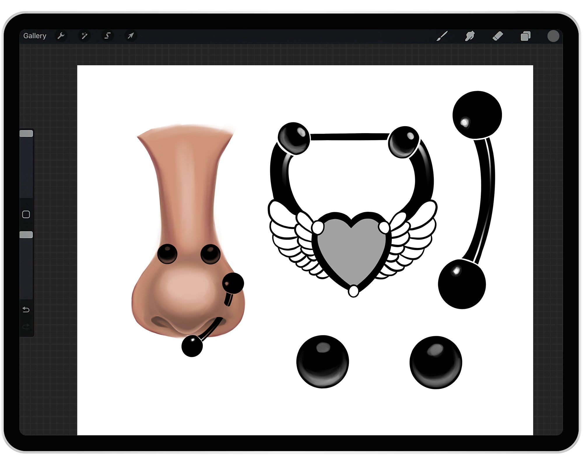 30 Procreate Piercing Stamps Brushes