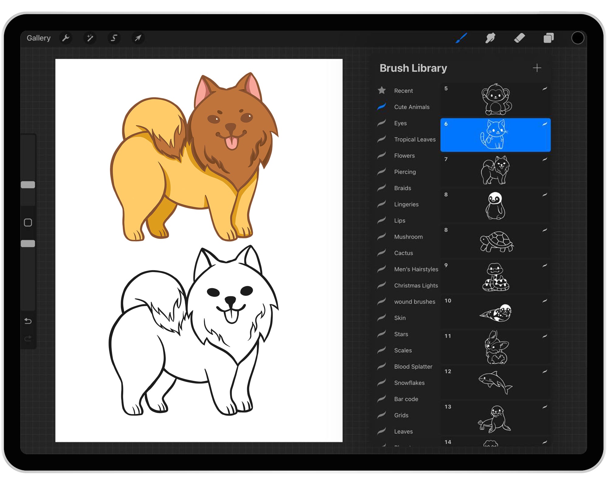 19 Procreate Cute Animals Stamp Brushes