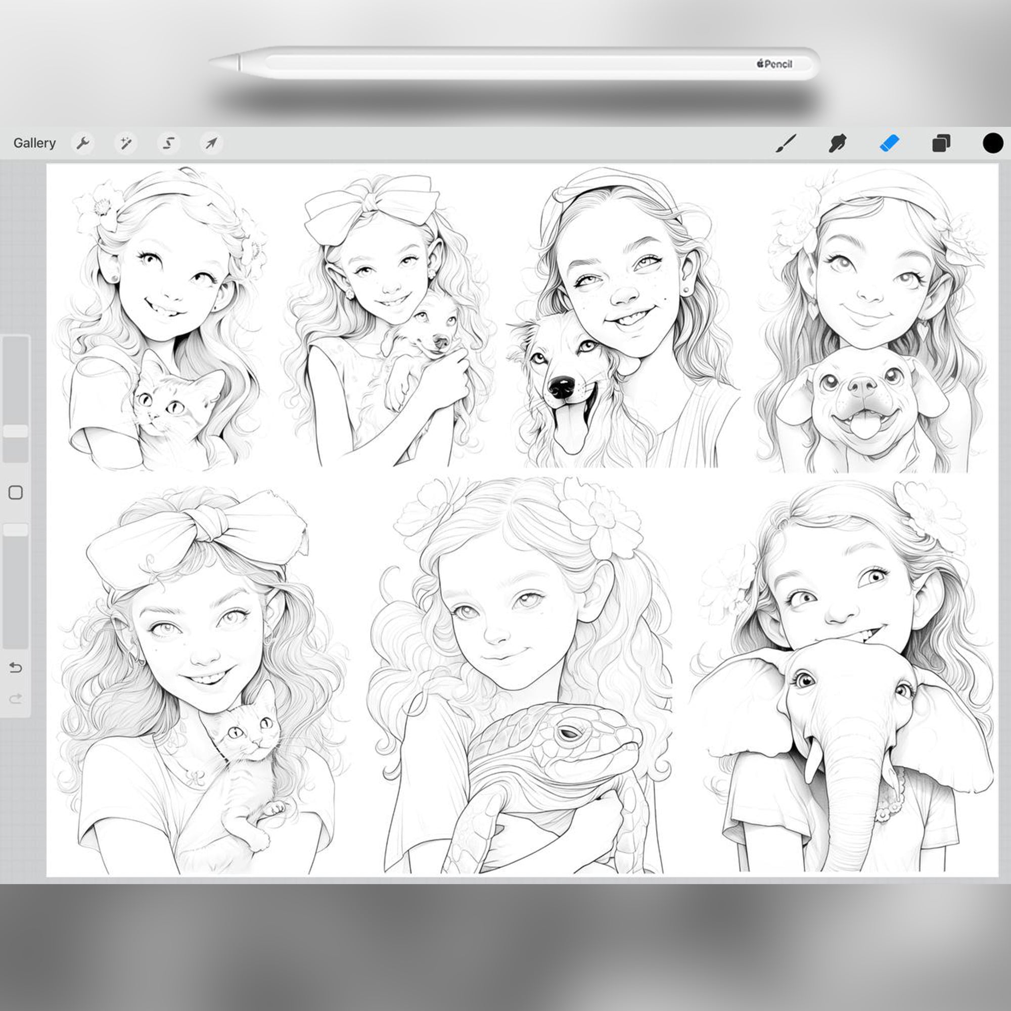 35 Best Friends - Pets Stamp Brushes for Procreate and Photoshop