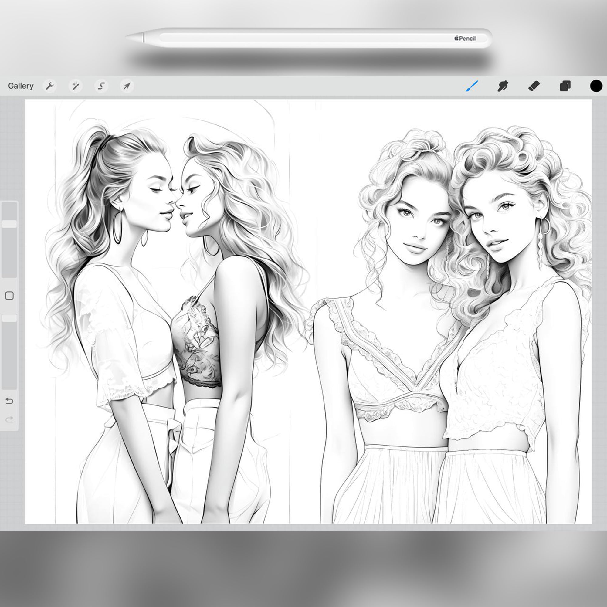 37 Beauties Underwear Procreate Stamp Brushes