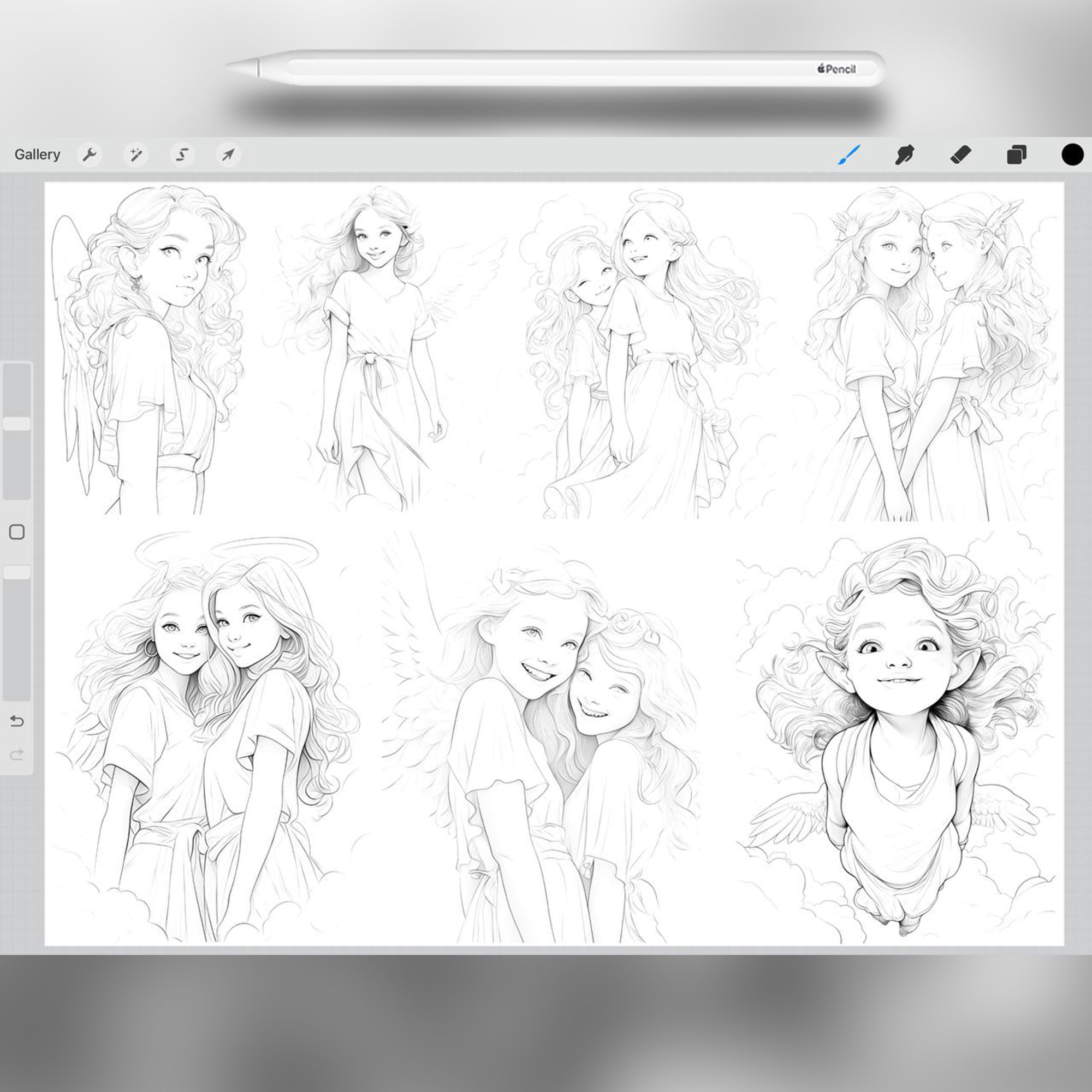 50 Angelic Dreams Stamp Brushes for Procreate and Photoshop