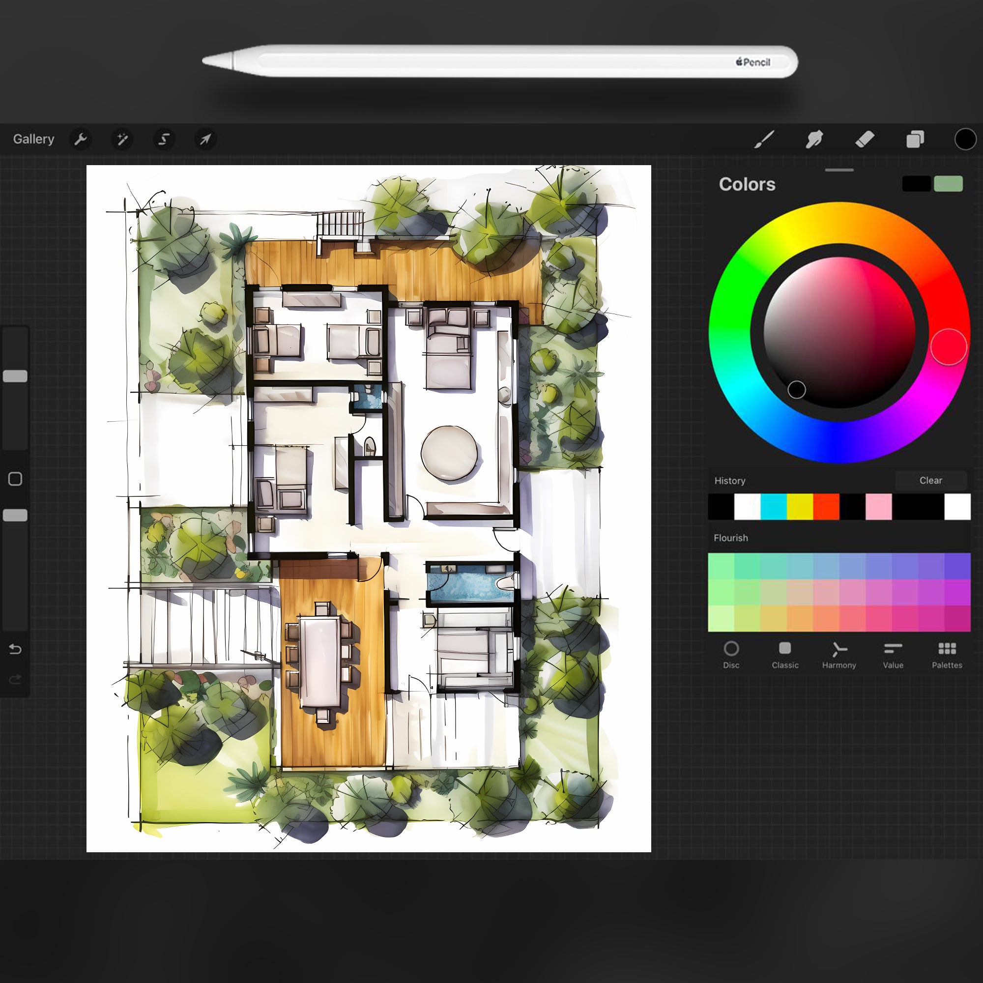 120 Tables Blocks Stamp Brushes for Procreate and Photoshop