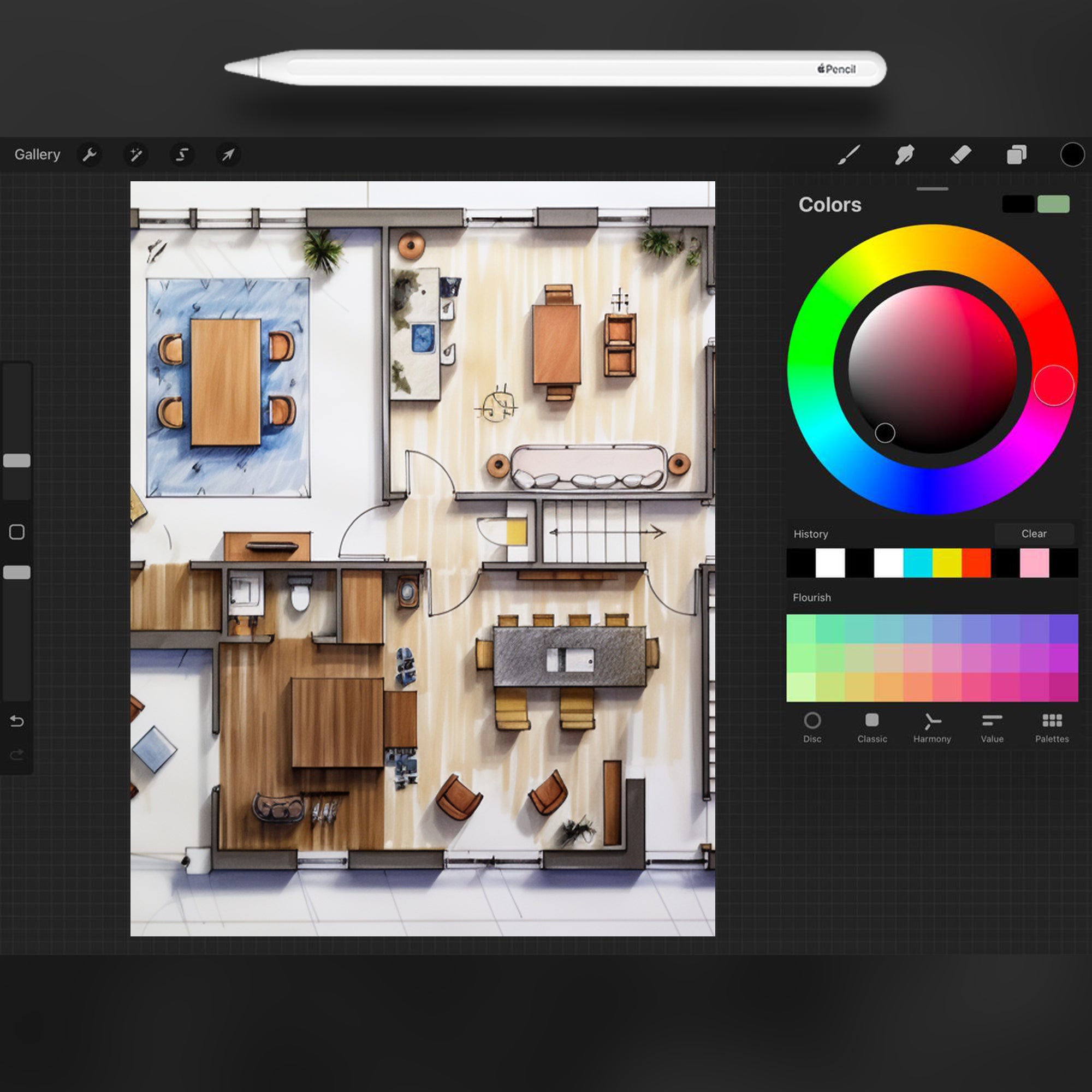 120 Sofa Blocks Stamp Brushes for Procreate and Photoshop