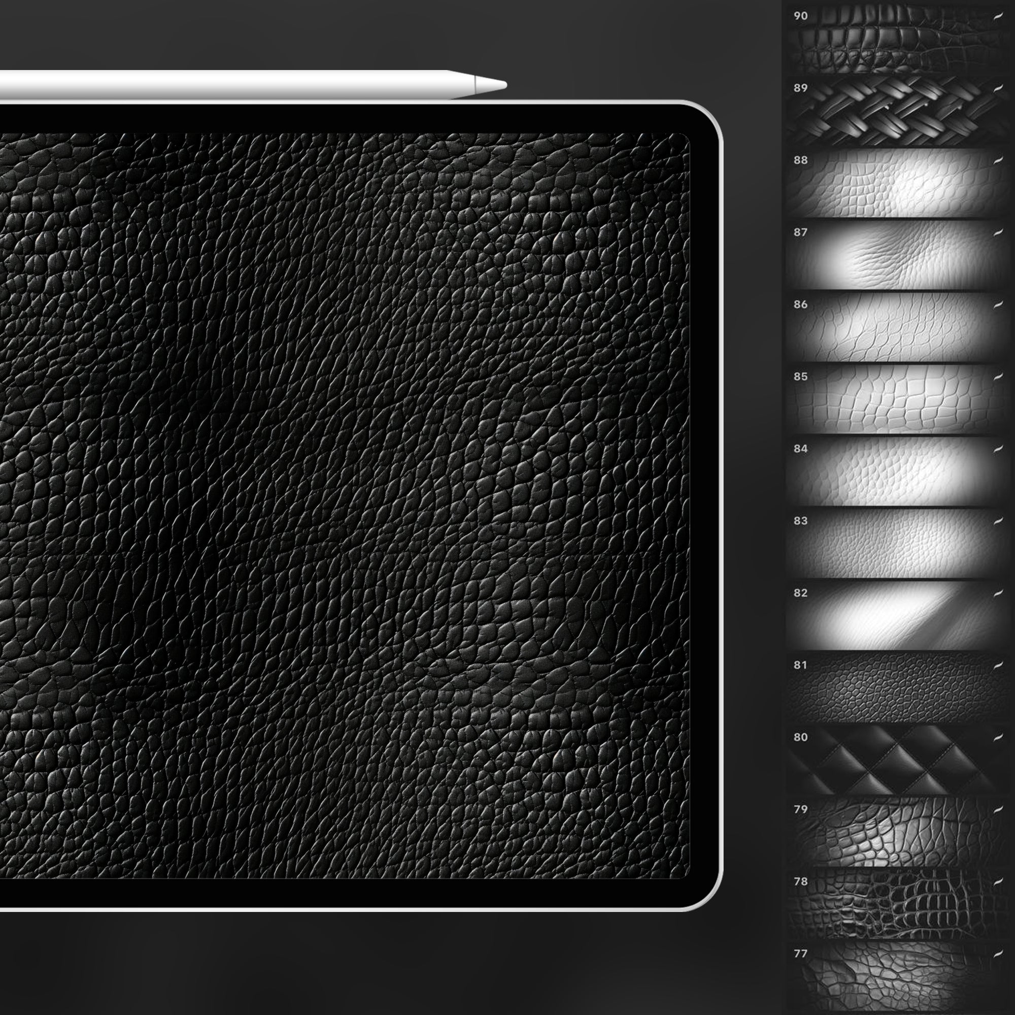 90 Procreate Leather Texture Brushes