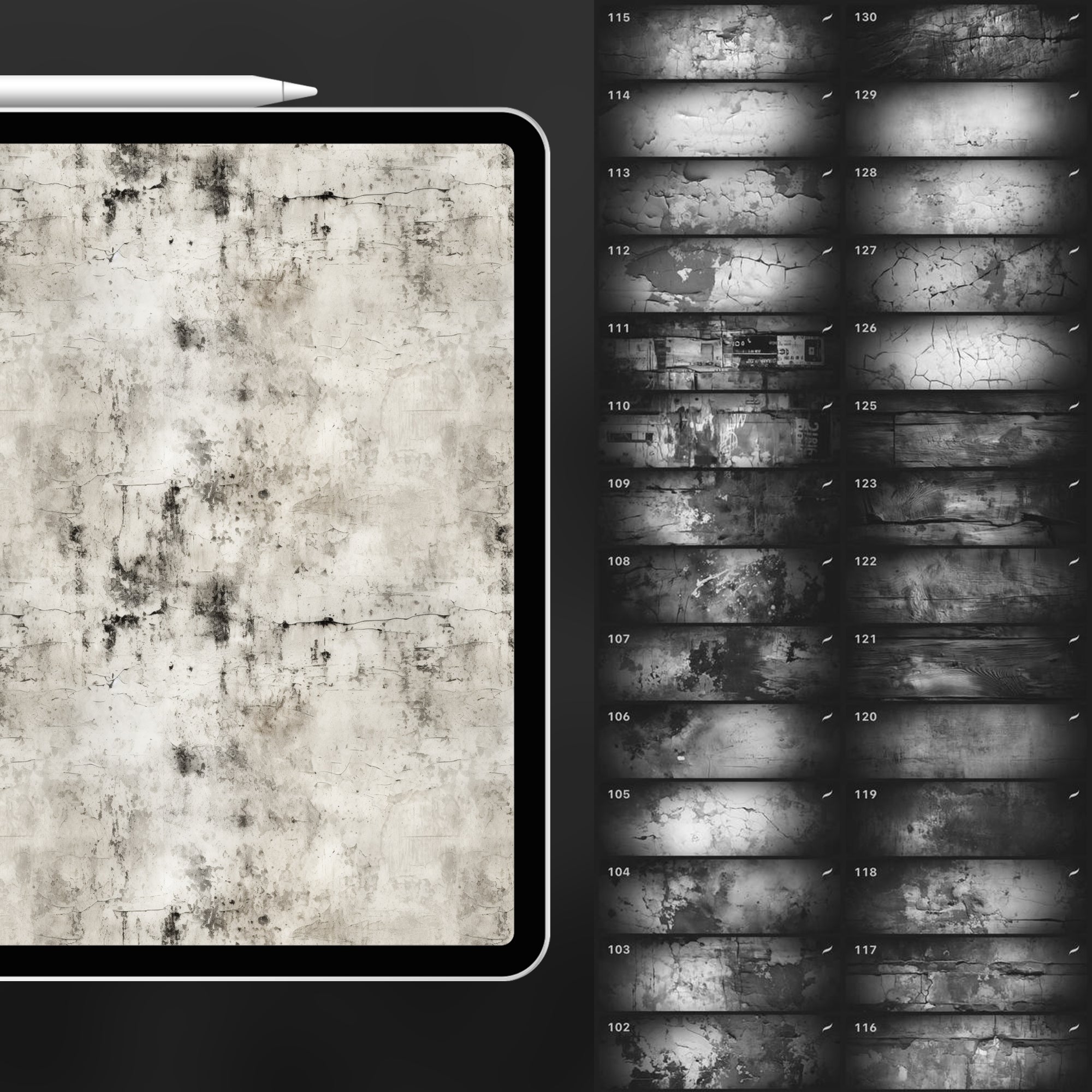 130 Procreate Grunge Texture Brushes