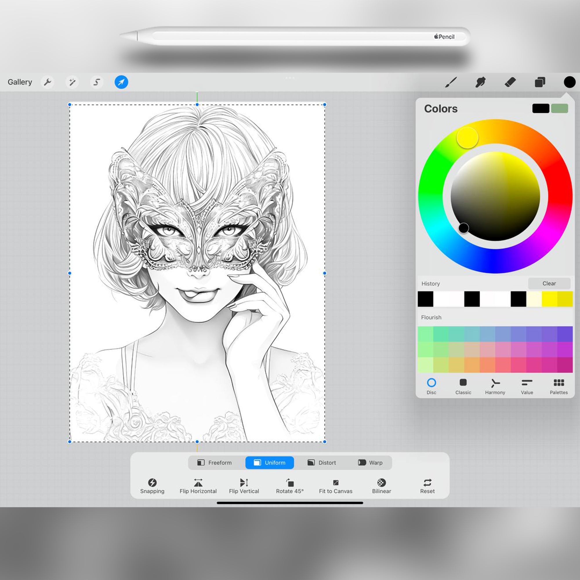 60 Masquerade Girls Stamp Brushes for Procreate and Photoshop