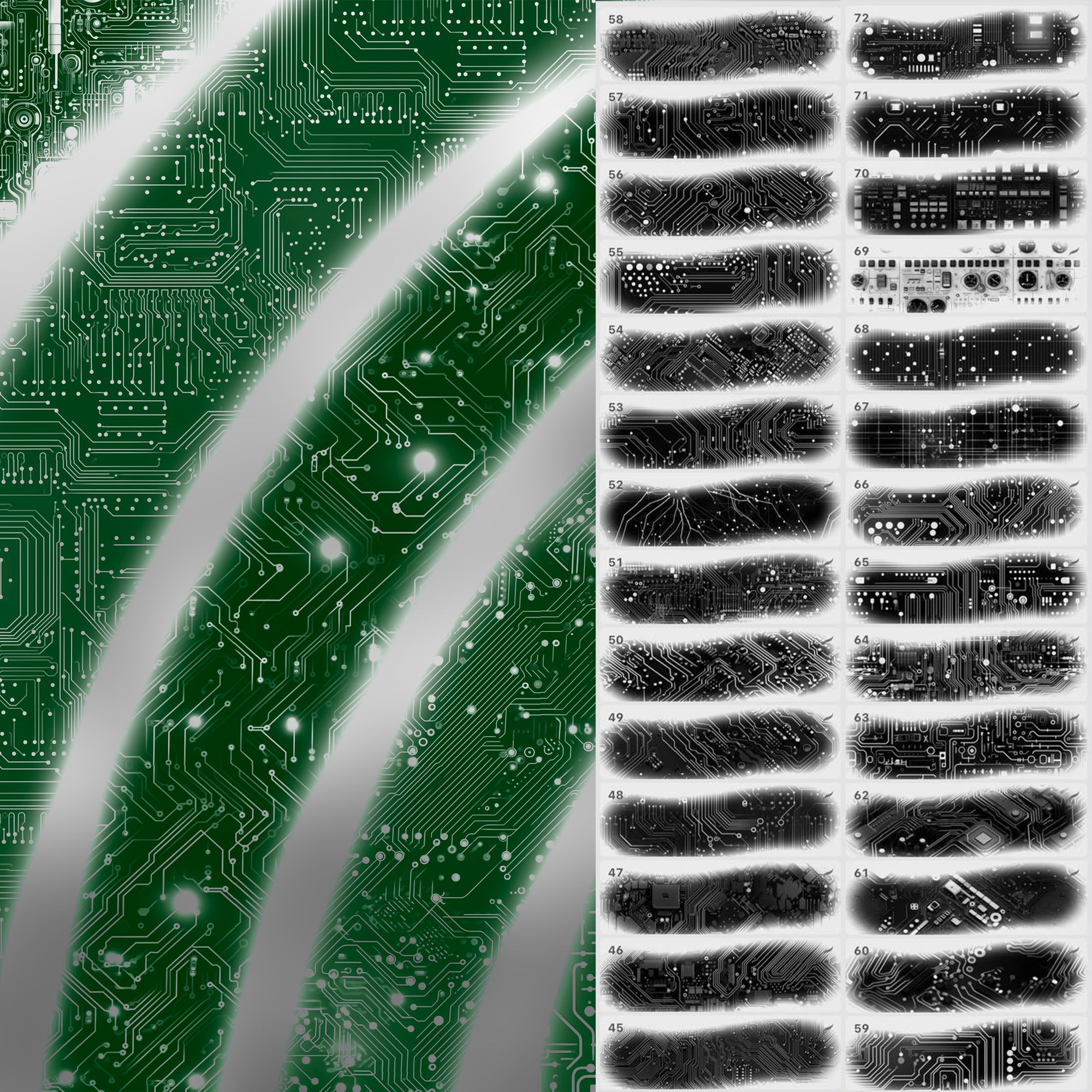 100 Procreate Circuit Texture Brushes