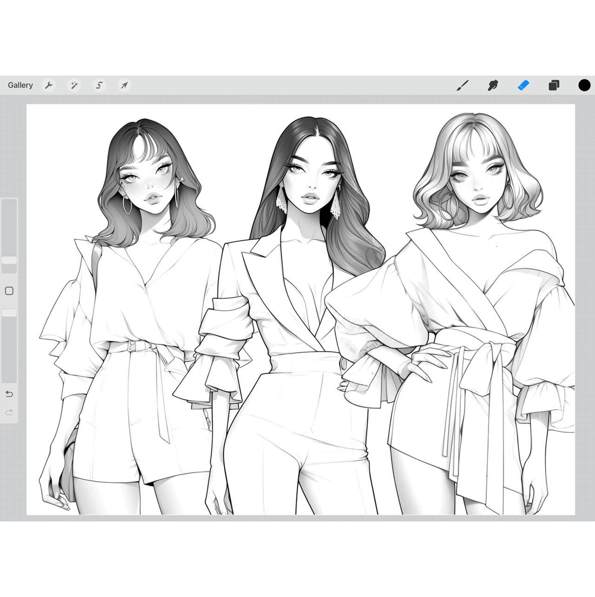 45 Asian Models Brushes for Procreate and Photoshop