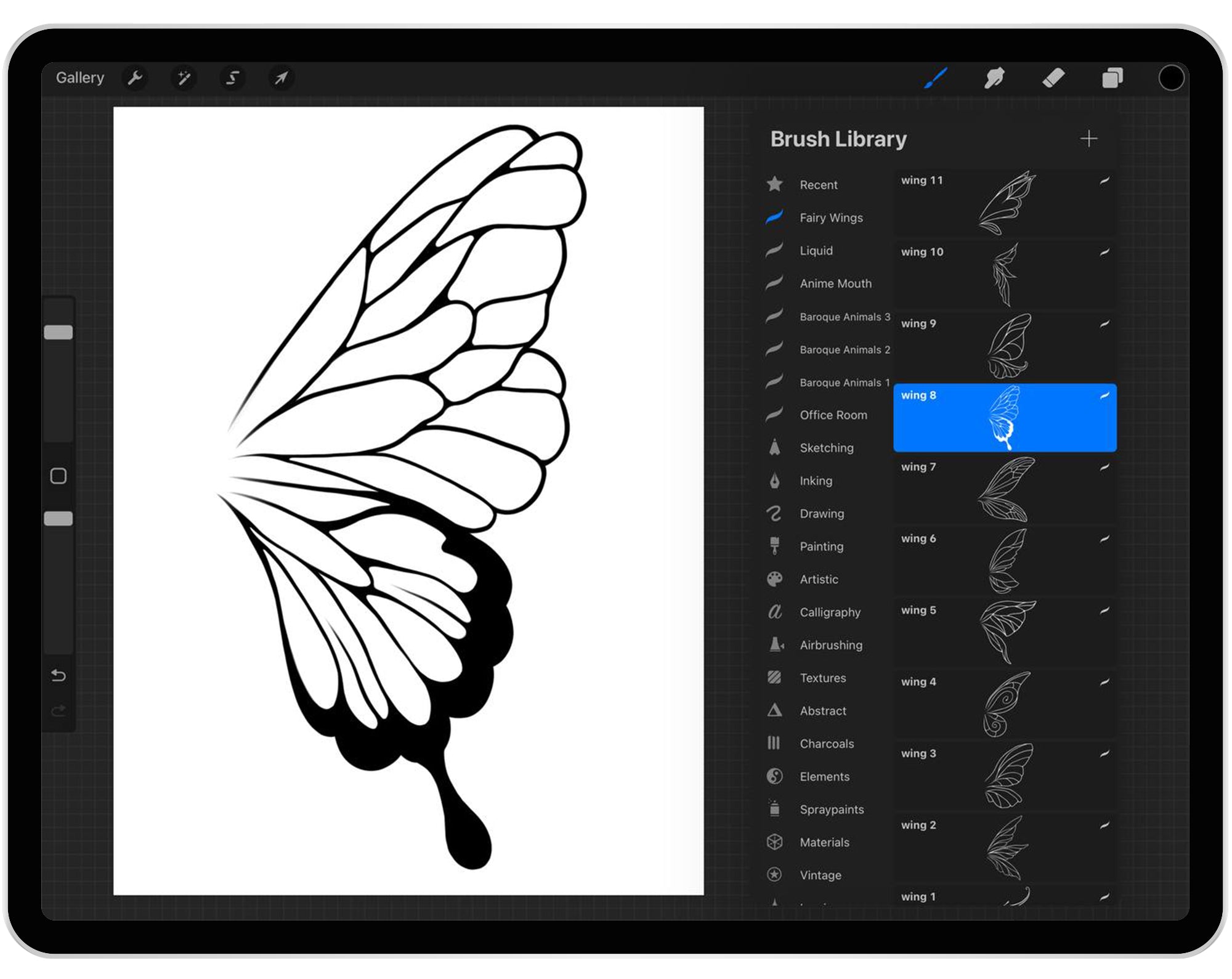 20 Procreate Fairy Wings Stamp Brushes