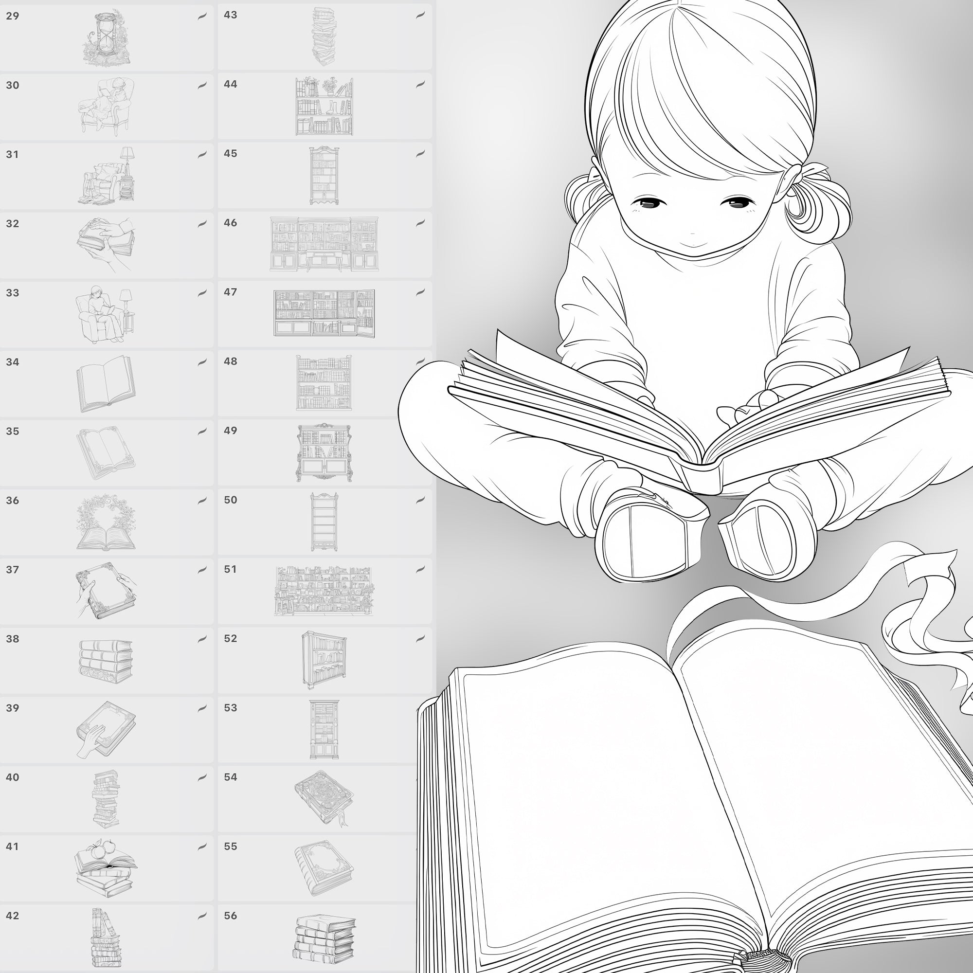 110 Procreate Books Stamp Brushes