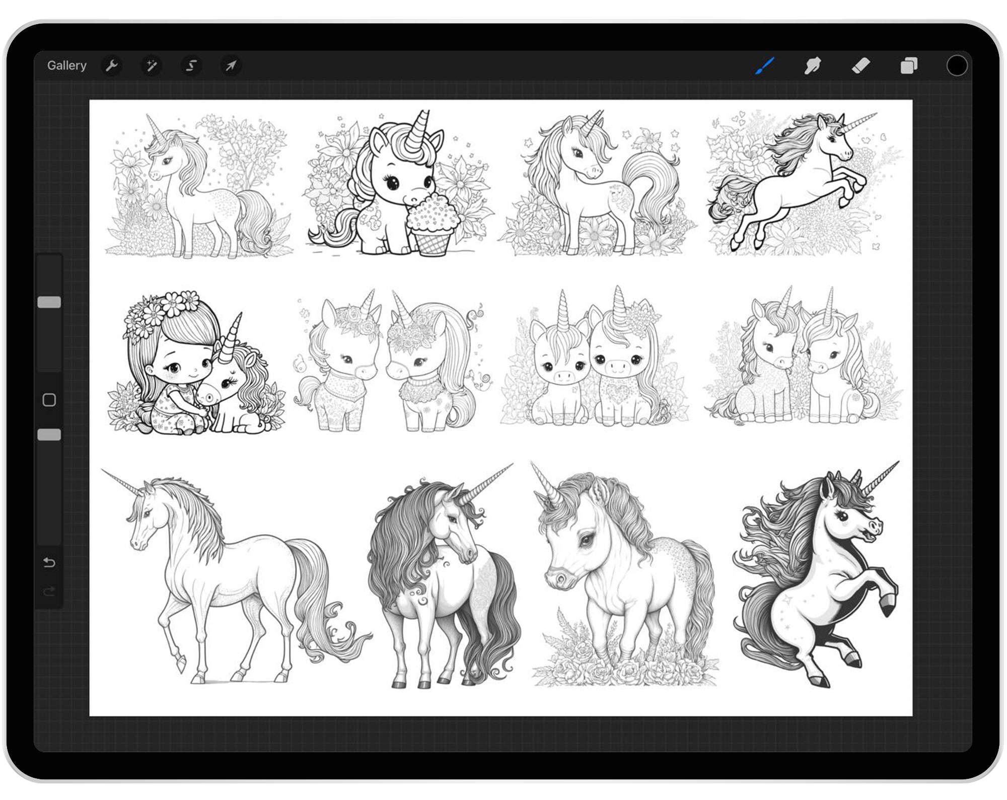 55 Procreate Unicorns Stamp Brushes