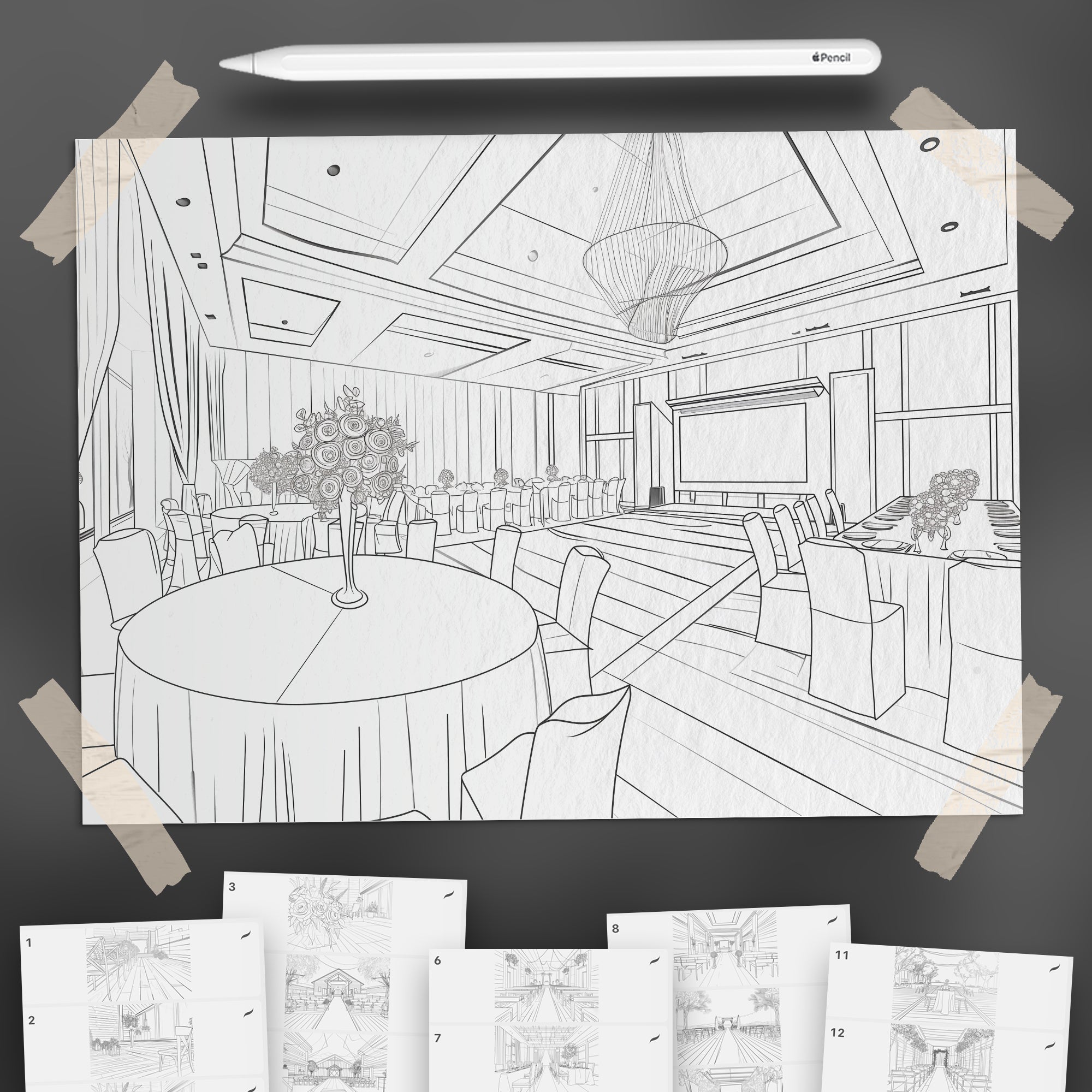 100 Procreate Wedding Backgrounds Brushes