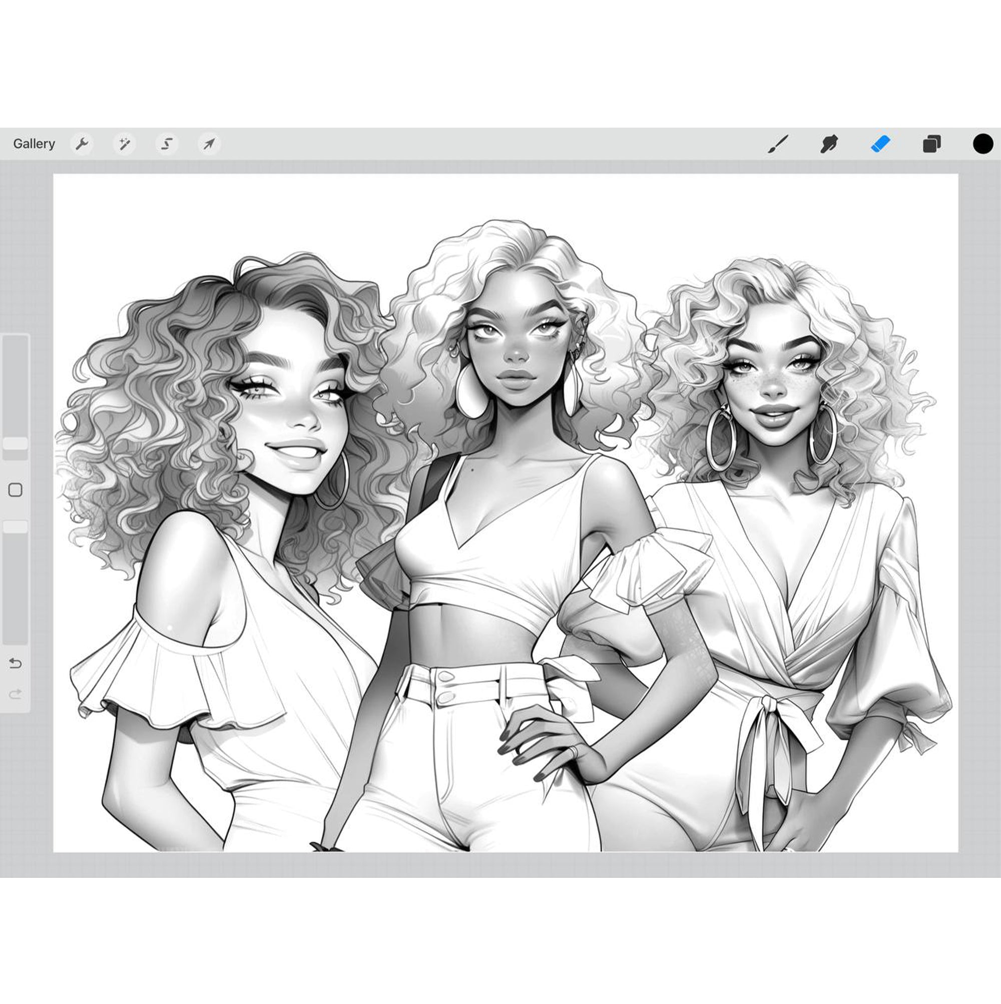 40 Afro Models Stamp Brushes for Procreate and Photoshop