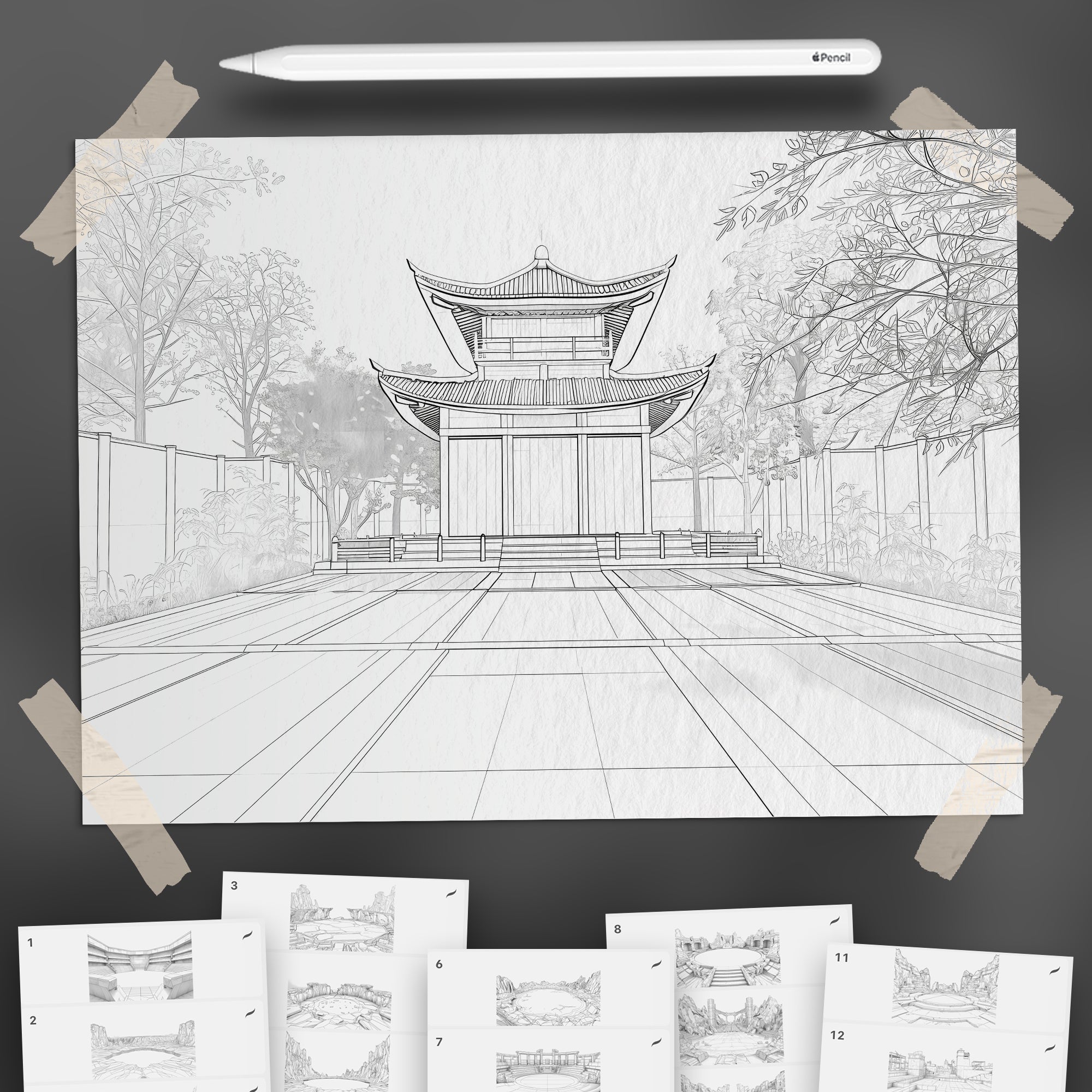 100 Procreate Combat Arenas Backgrounds