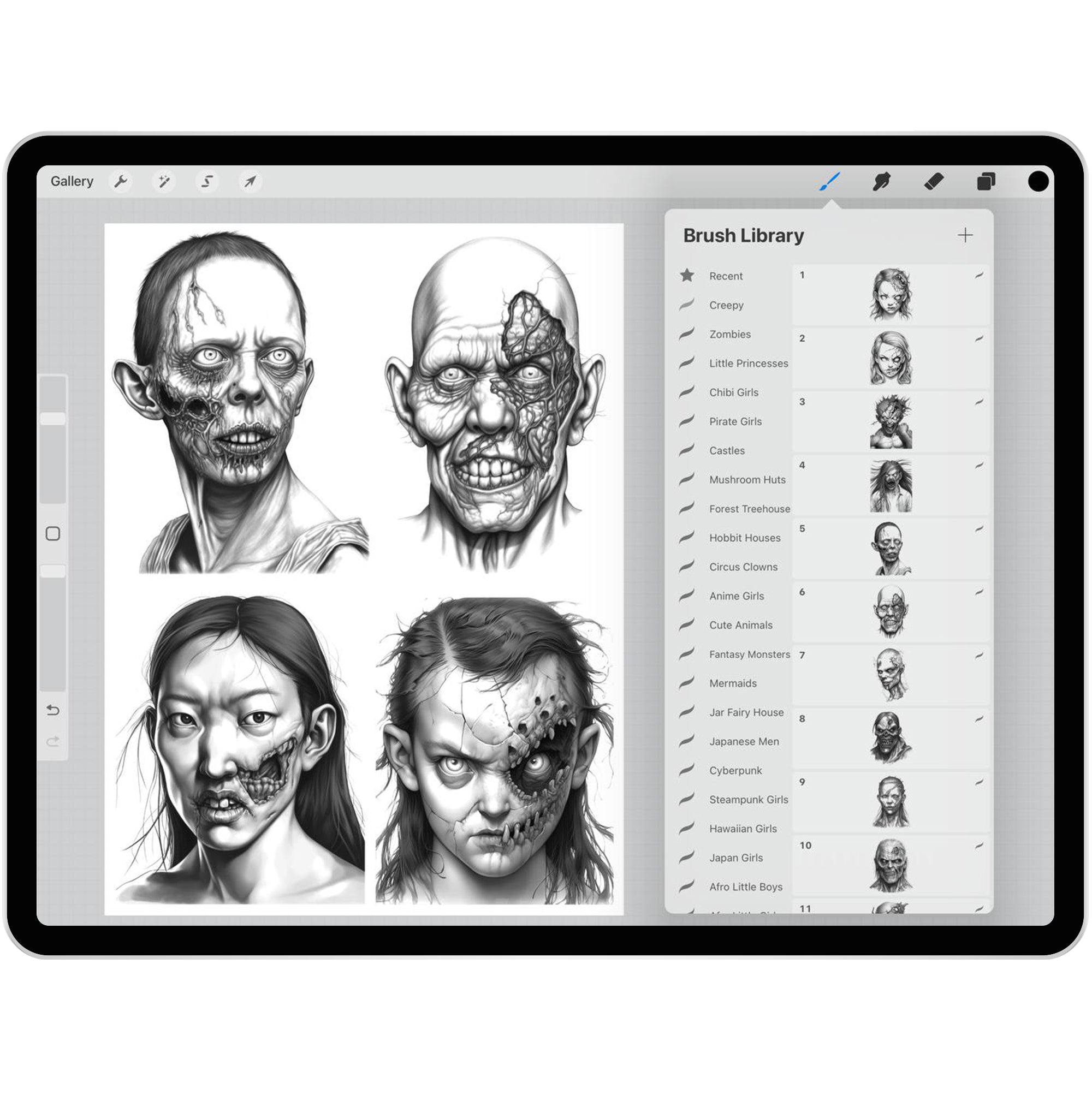 33 Creepy Brushes for Procreate and Photoshop