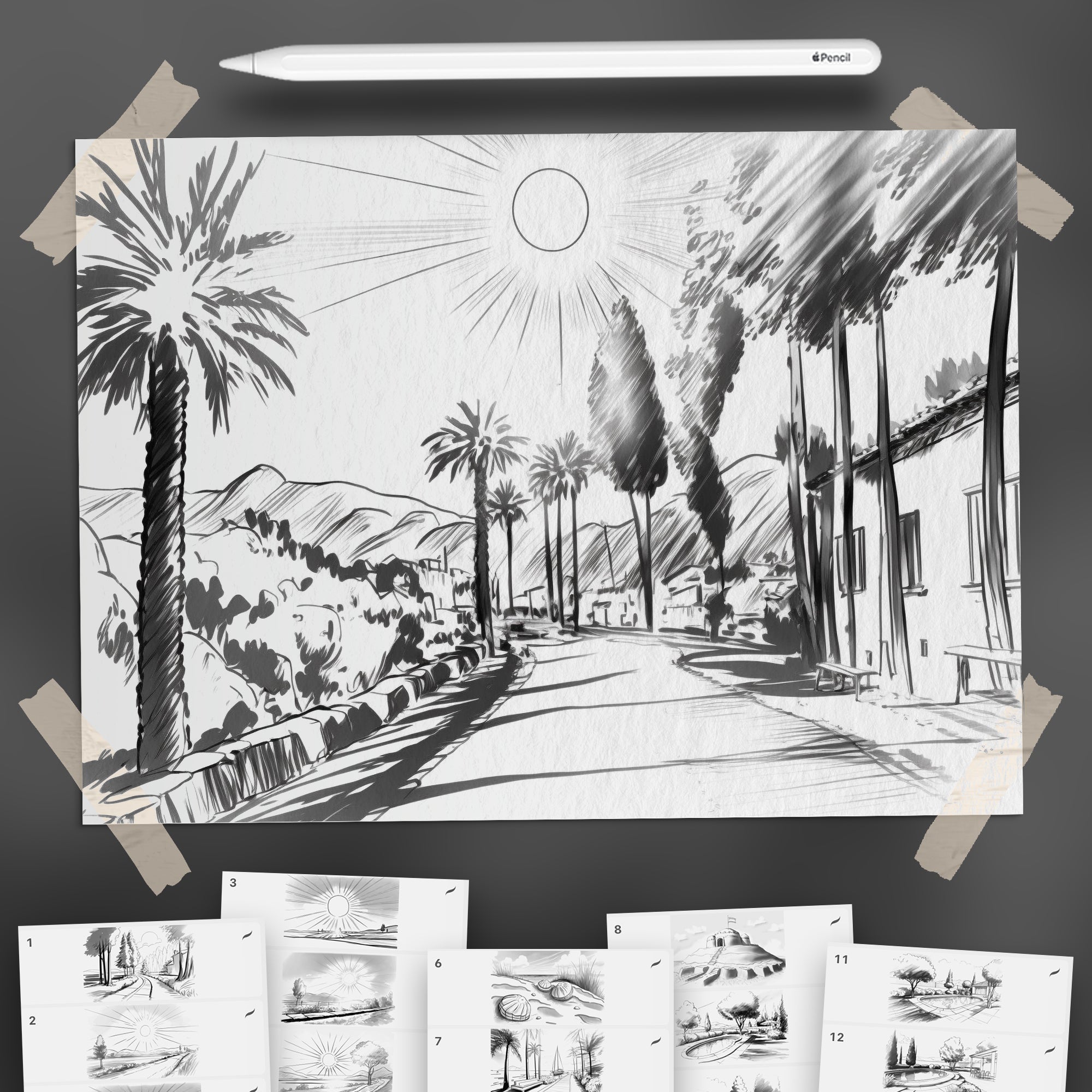 90 Procreate Summer Landscape Background Brushes