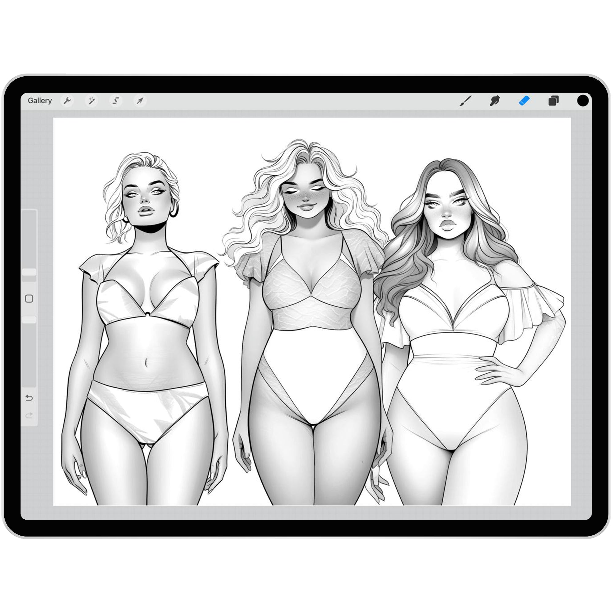 38 Plus Size Women Brushes for Procreate and Photoshop