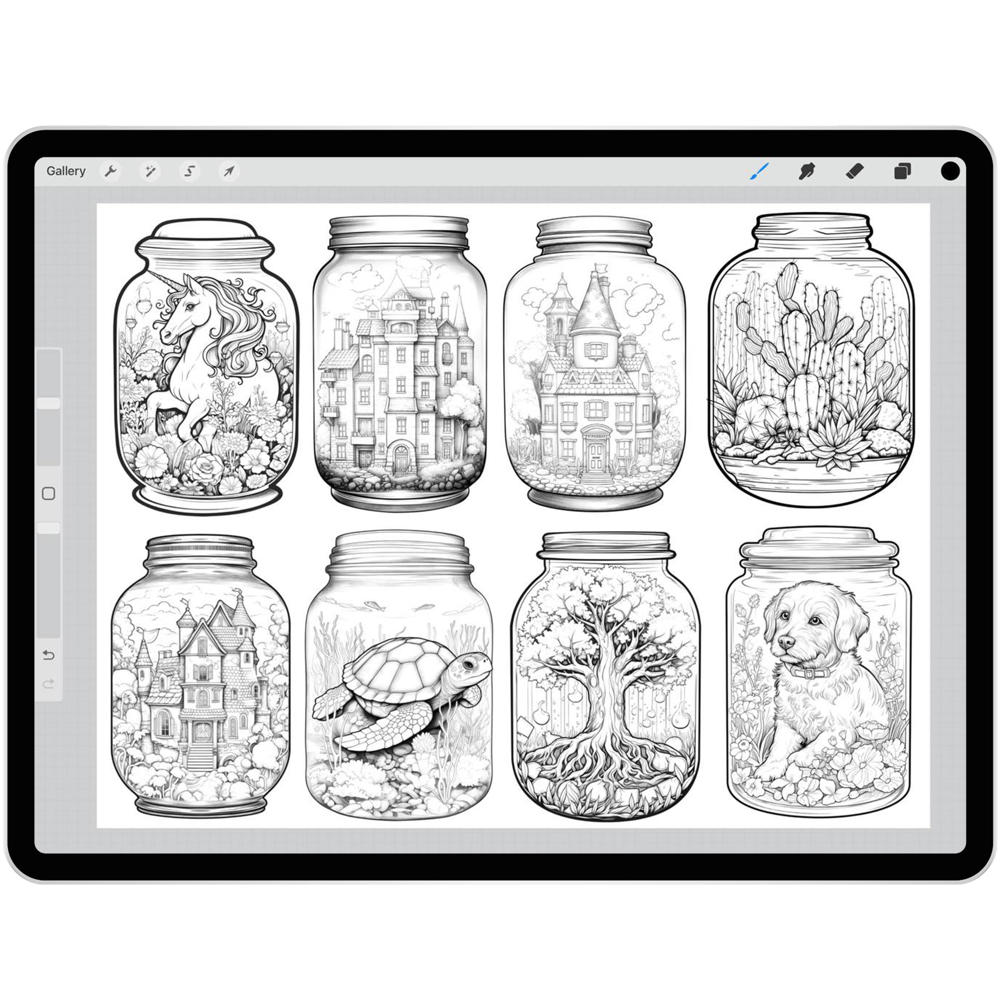 40 Wonder Life In Jar Brushes for Procreate and Photoshop