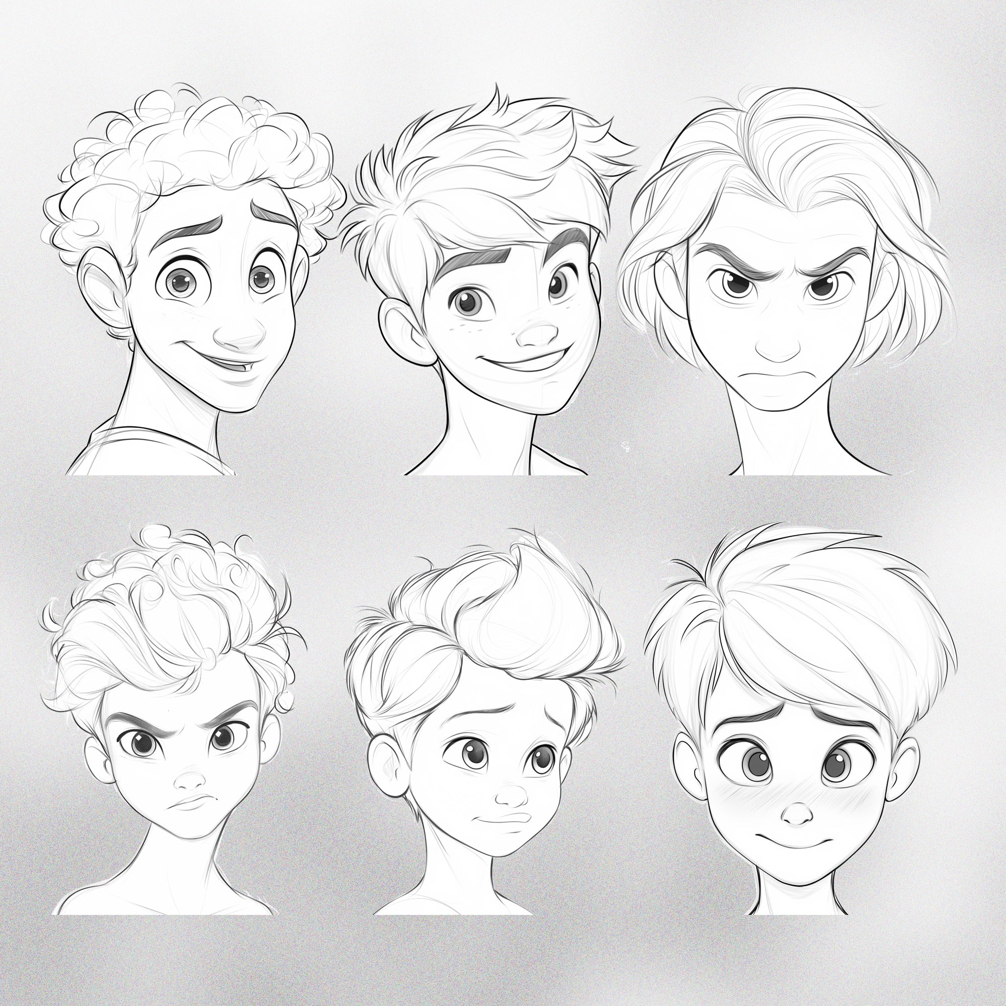100 Procreate Cartoon Boys Stamps Brushes