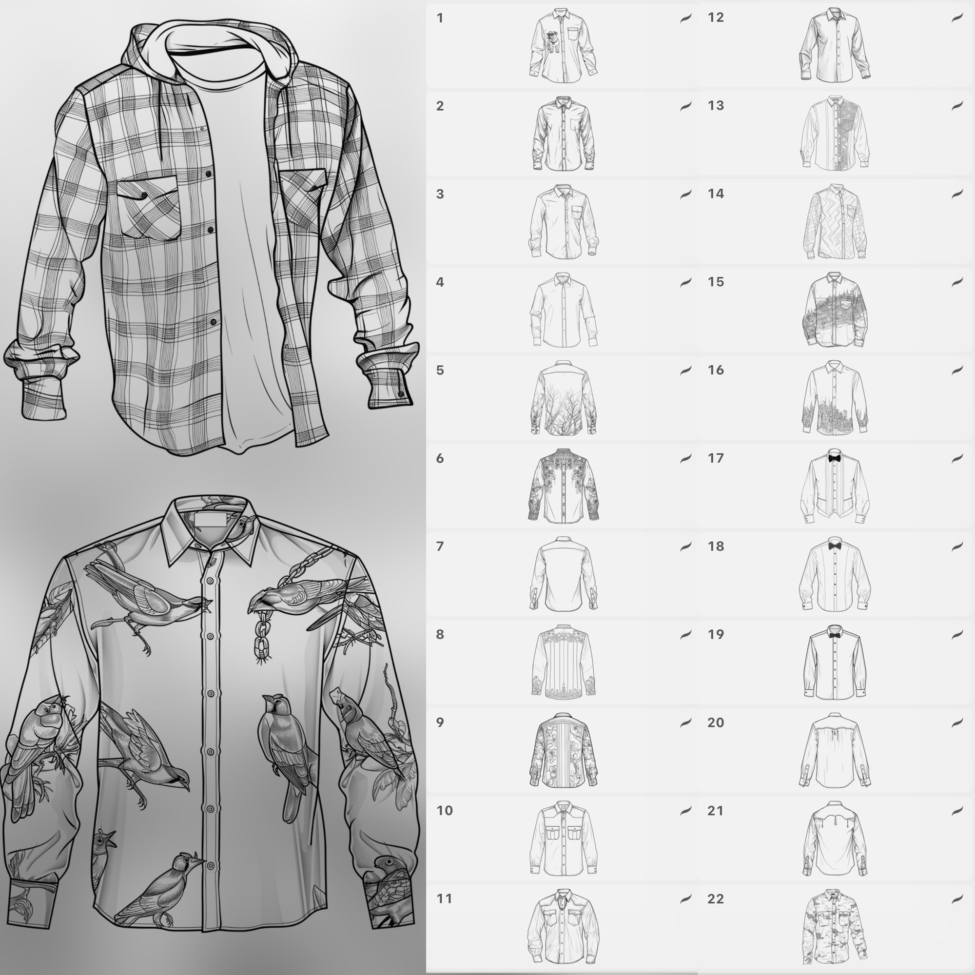 100 Procreate Shirts Stamp Brushes