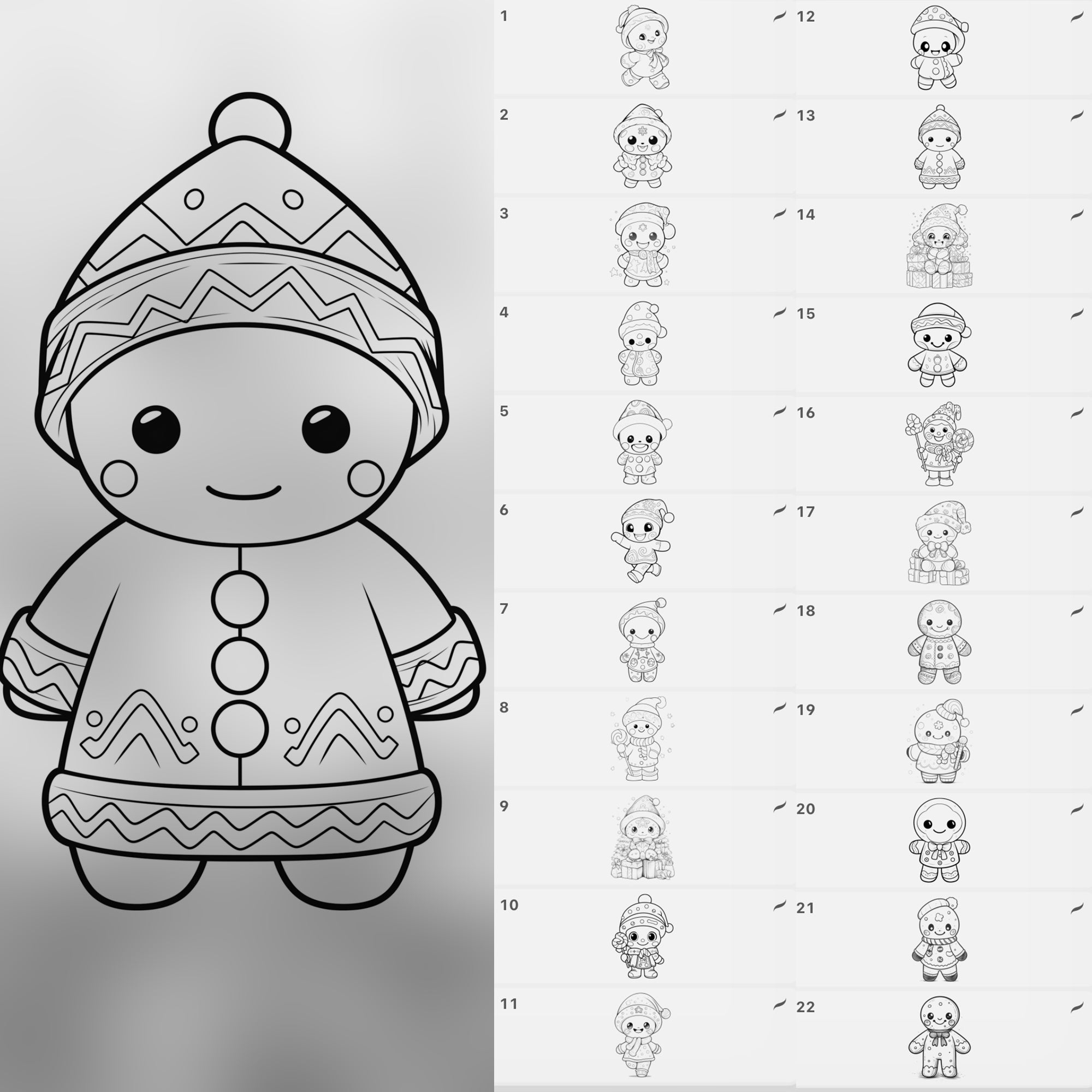 100 Procreate Gingerbread Stamp Brushes