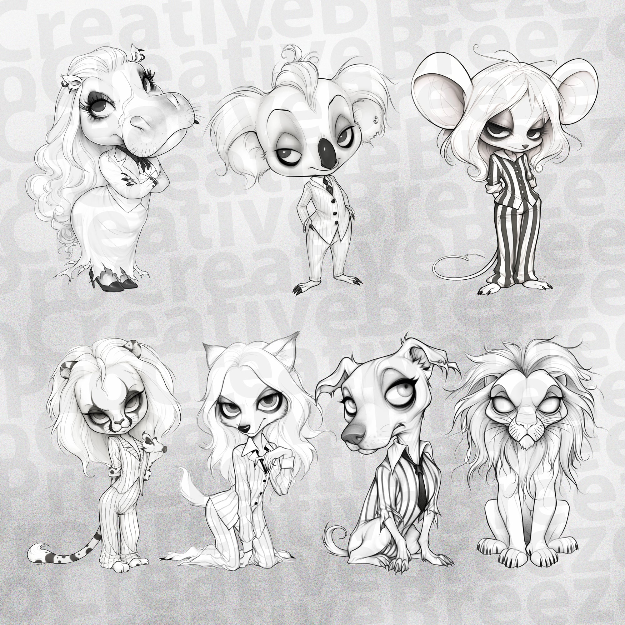 100 Procreate Gothic Beetlejuice Animals Stamp Brushes