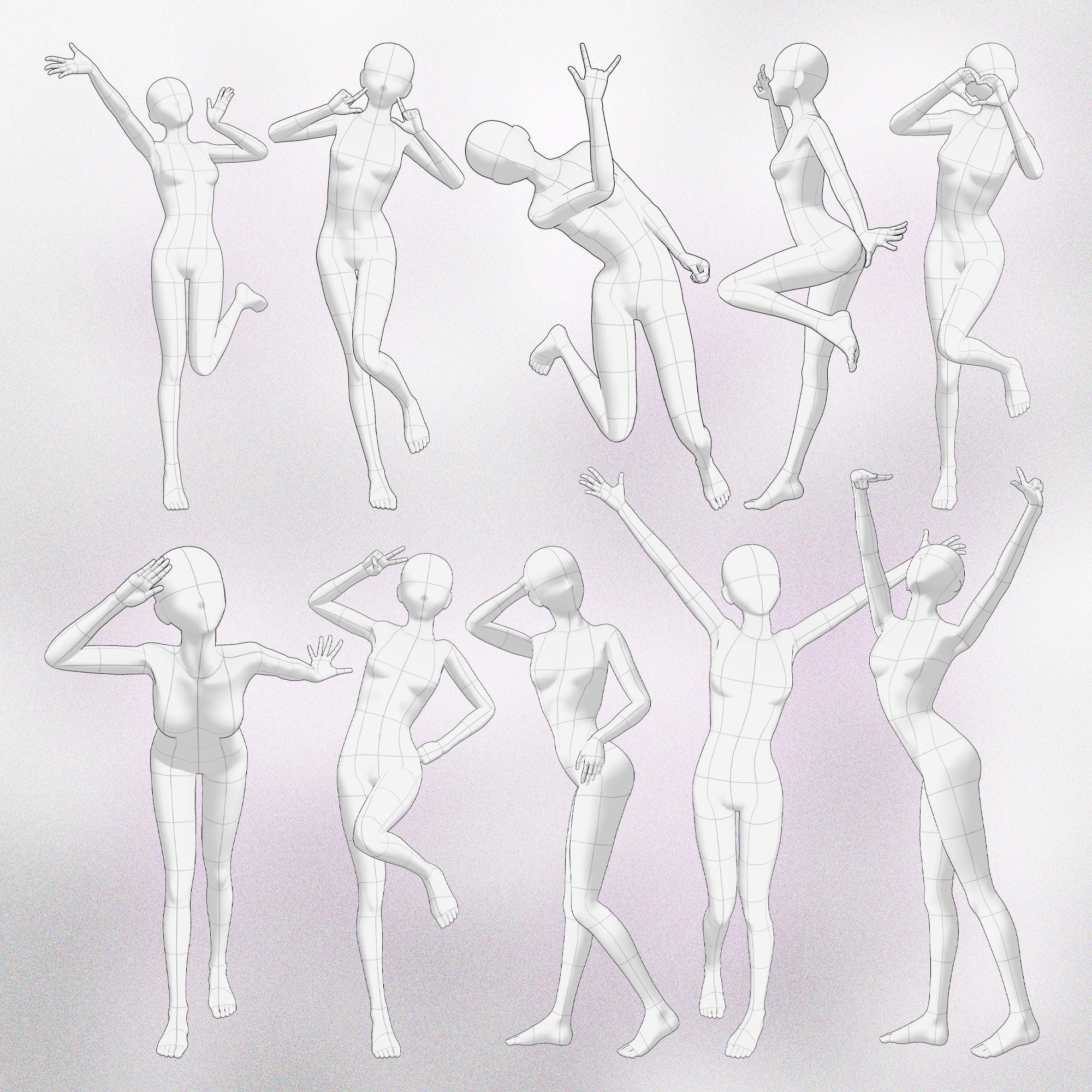 150 Manga Procreate Idol Poses Stamp Brushes