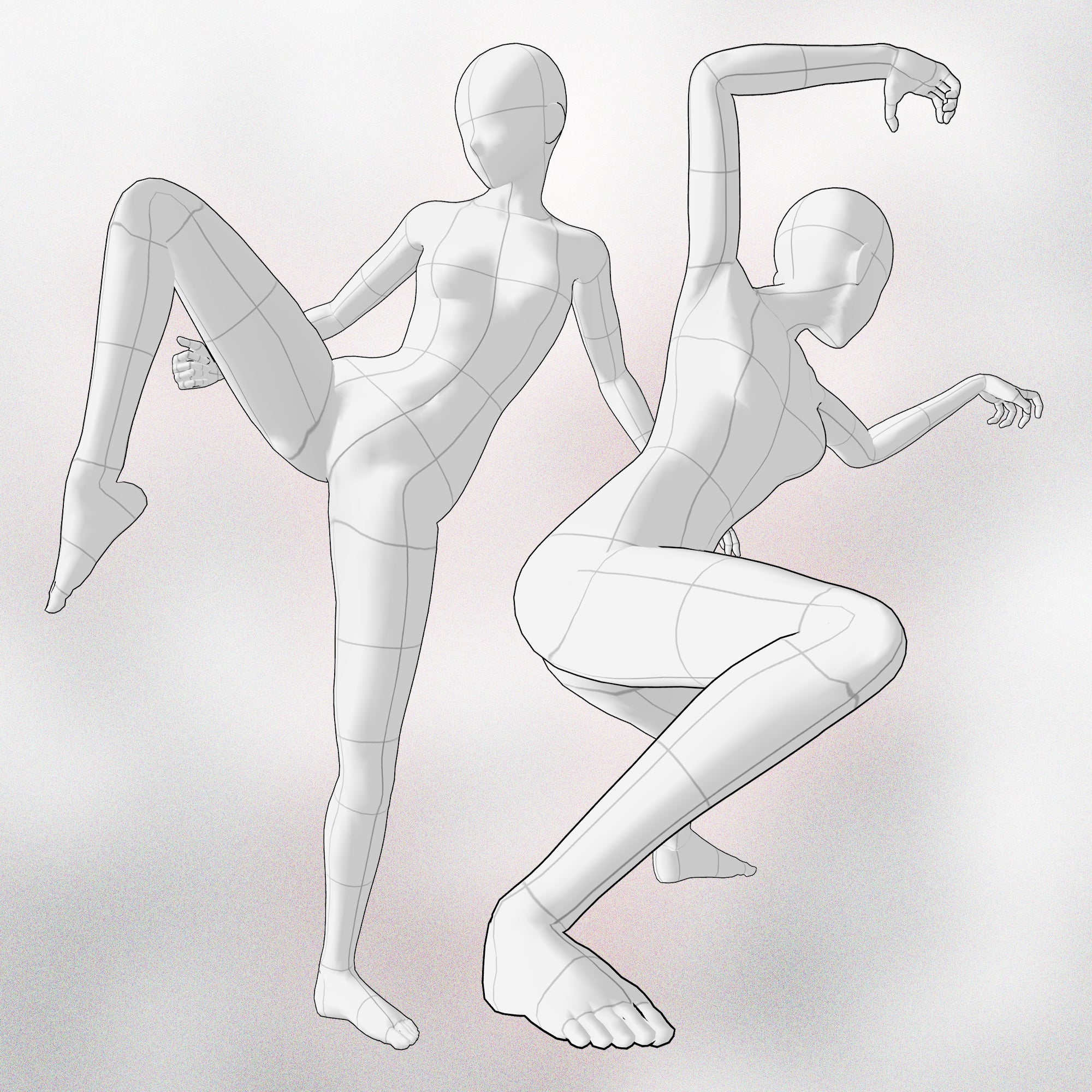 150 Manga Procreate Fighting Poses Stamp Brushes