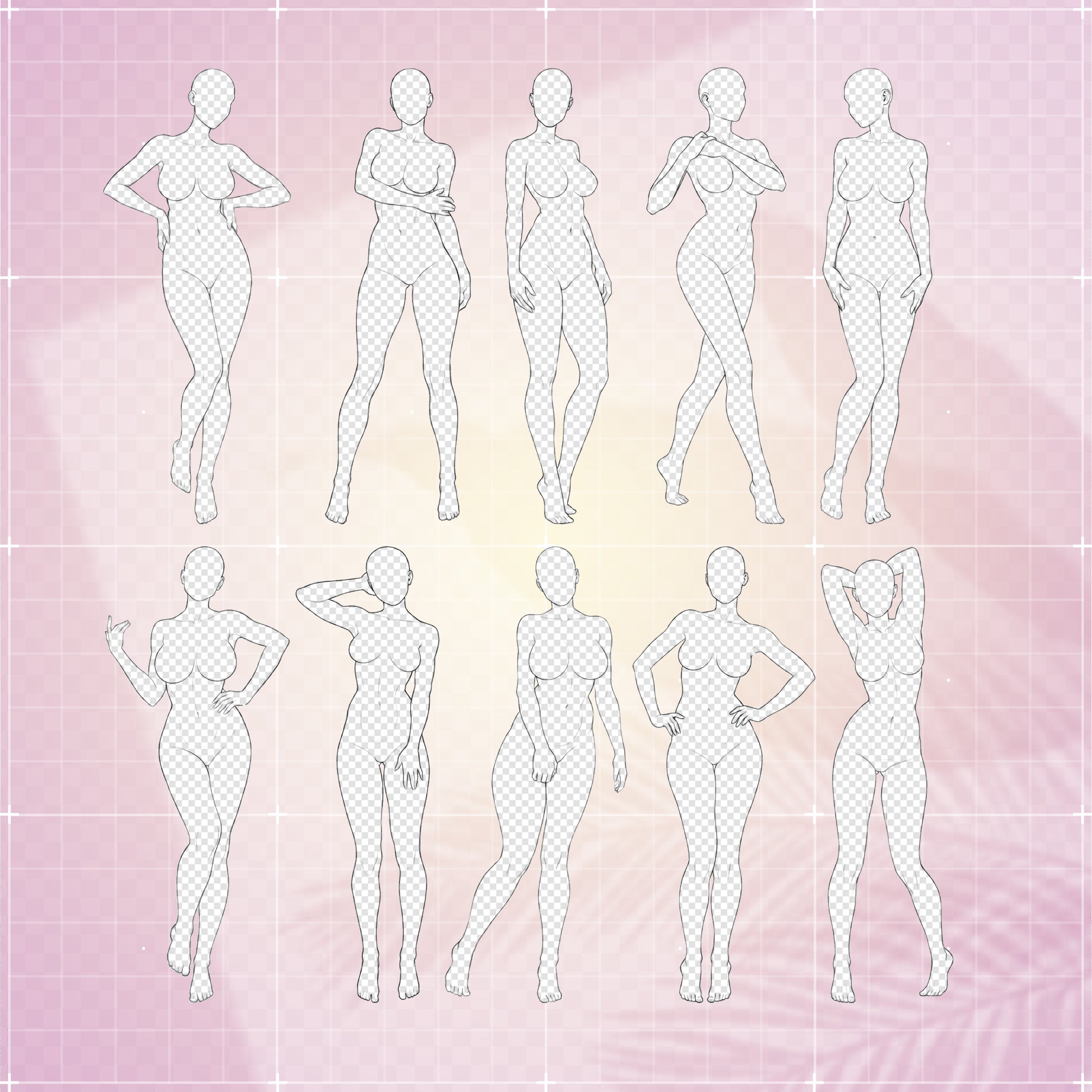 #3 Fashion Template 30 Designs, Procreate Fashion Template Brushes, Photoshop Fashion Template Stamps, PNG Fashion Template, CPS Fashion Template, Afinity Fashion Template