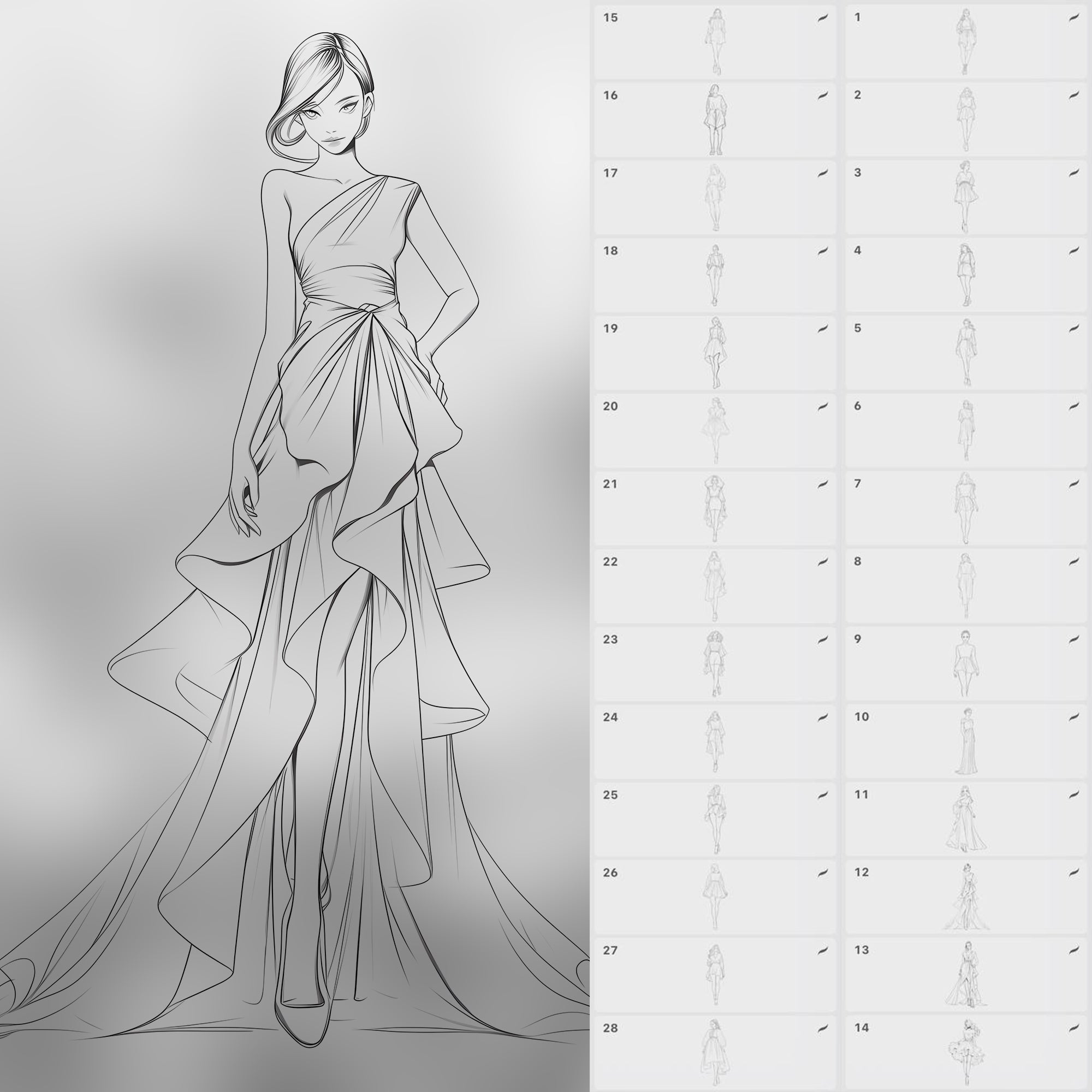 100 Procreate Top Fashion Models Stamp Brushes