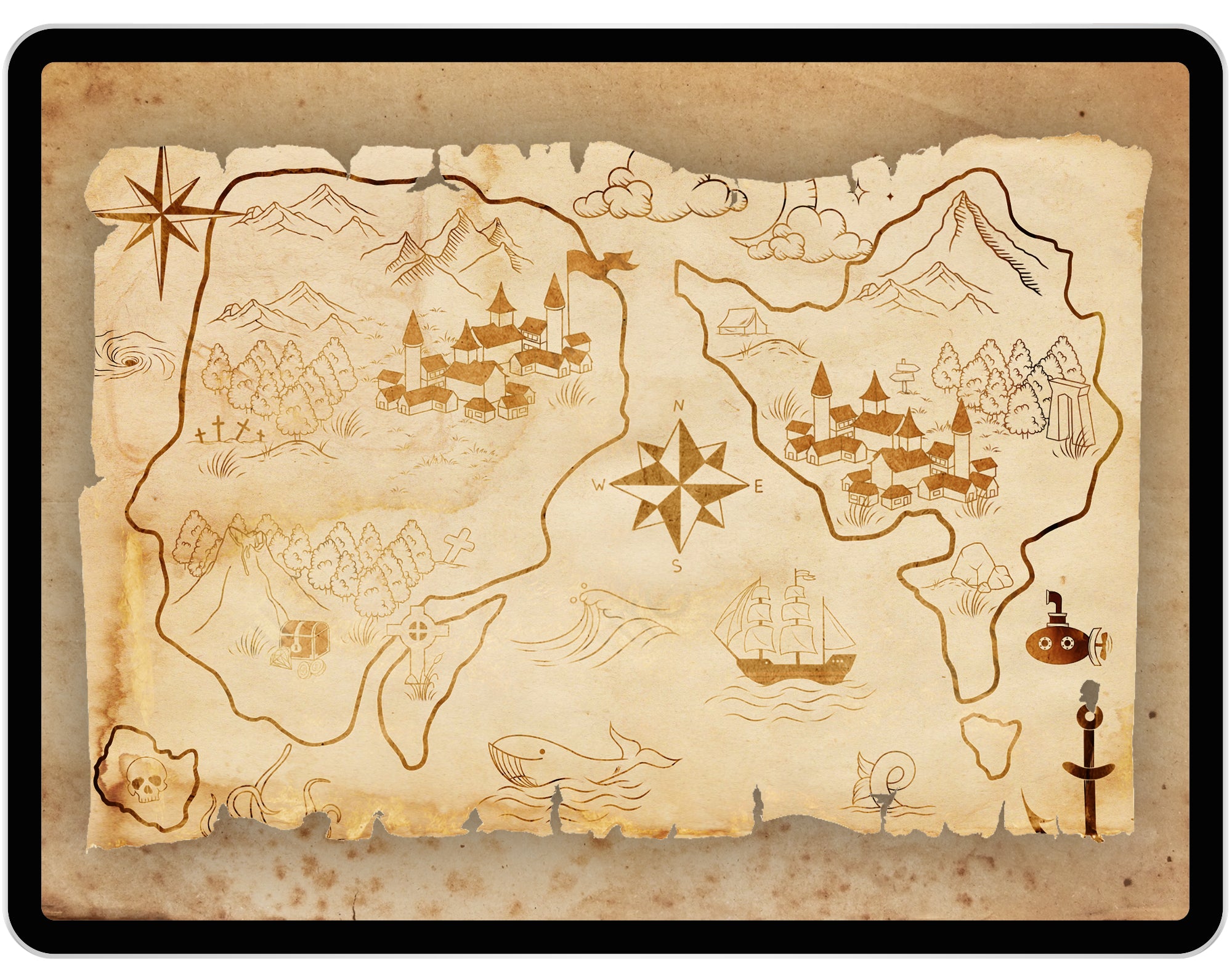 100 Map Icons for Procreate