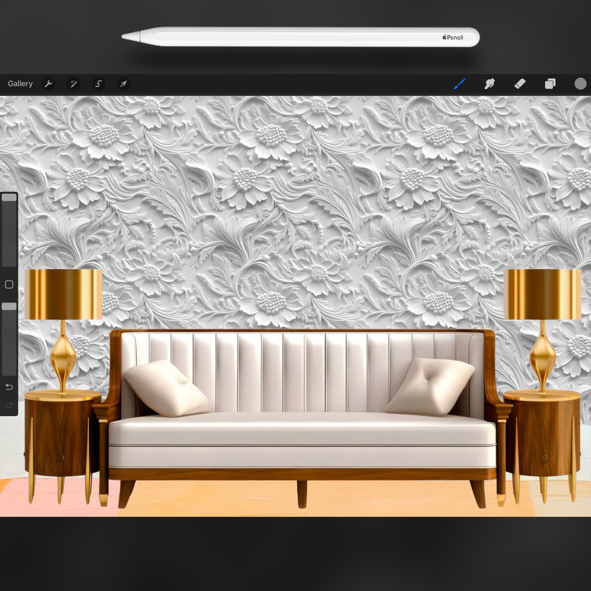 110 Procreate Plaster Ornament Texture Brushes