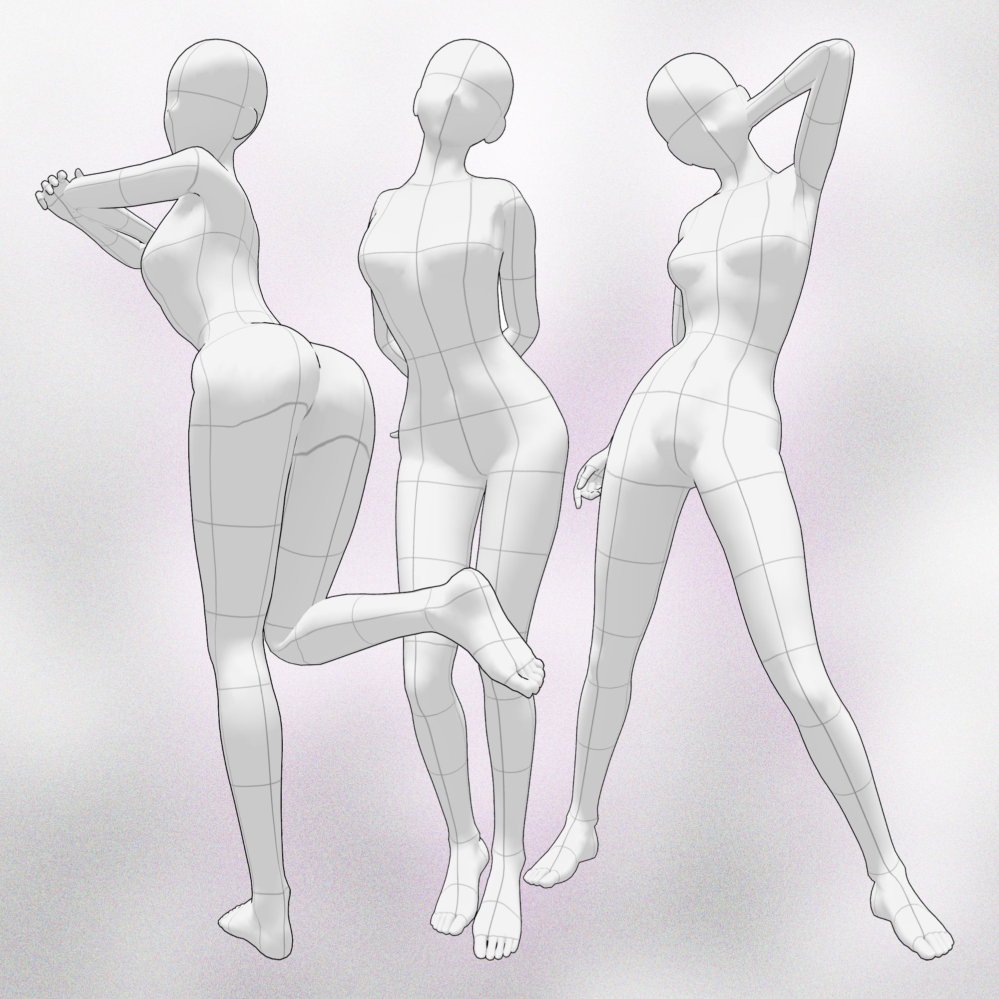 150 Manga Procreate Standing Poses Stamp Brushes