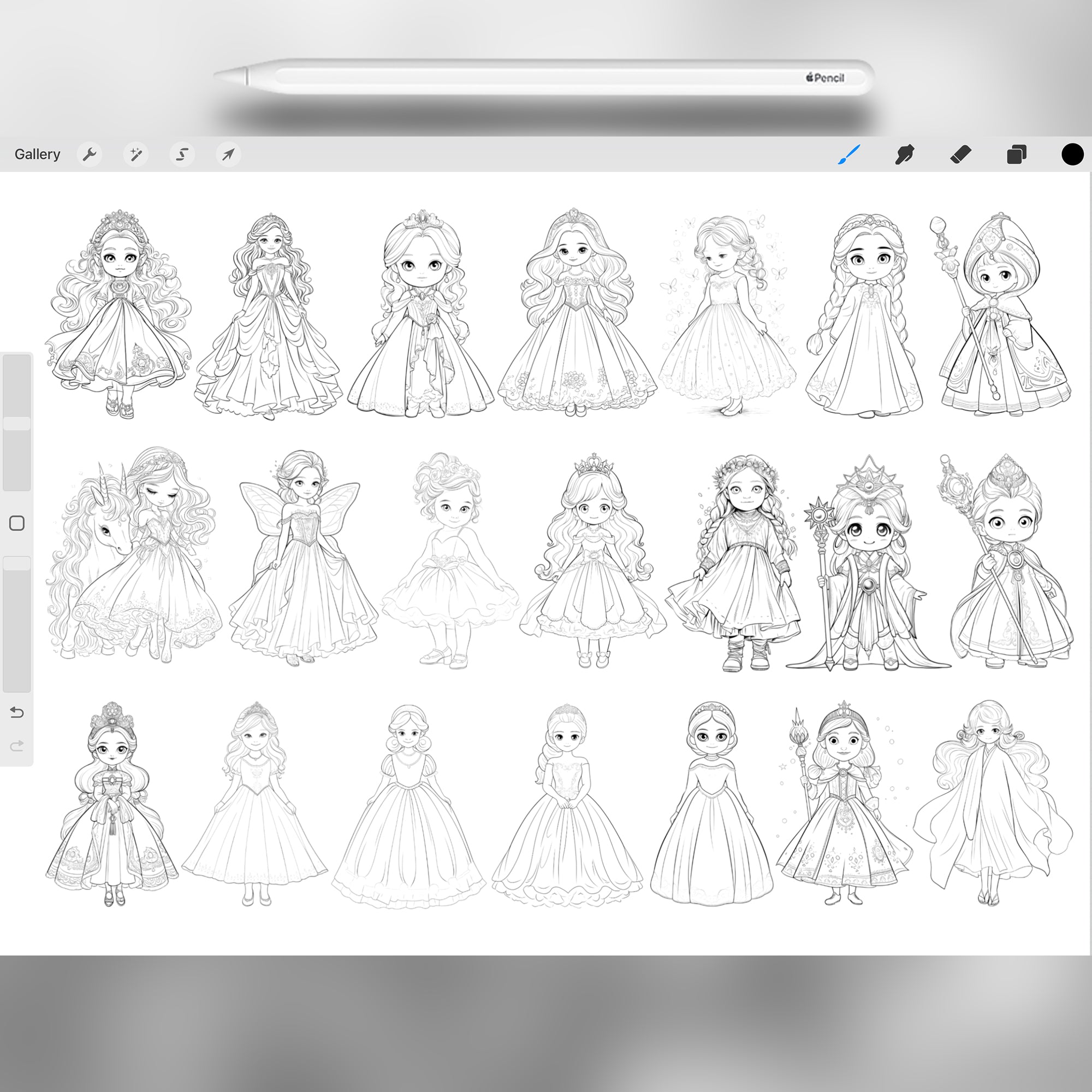 110 Procreate Little Princess Stamp Brushes